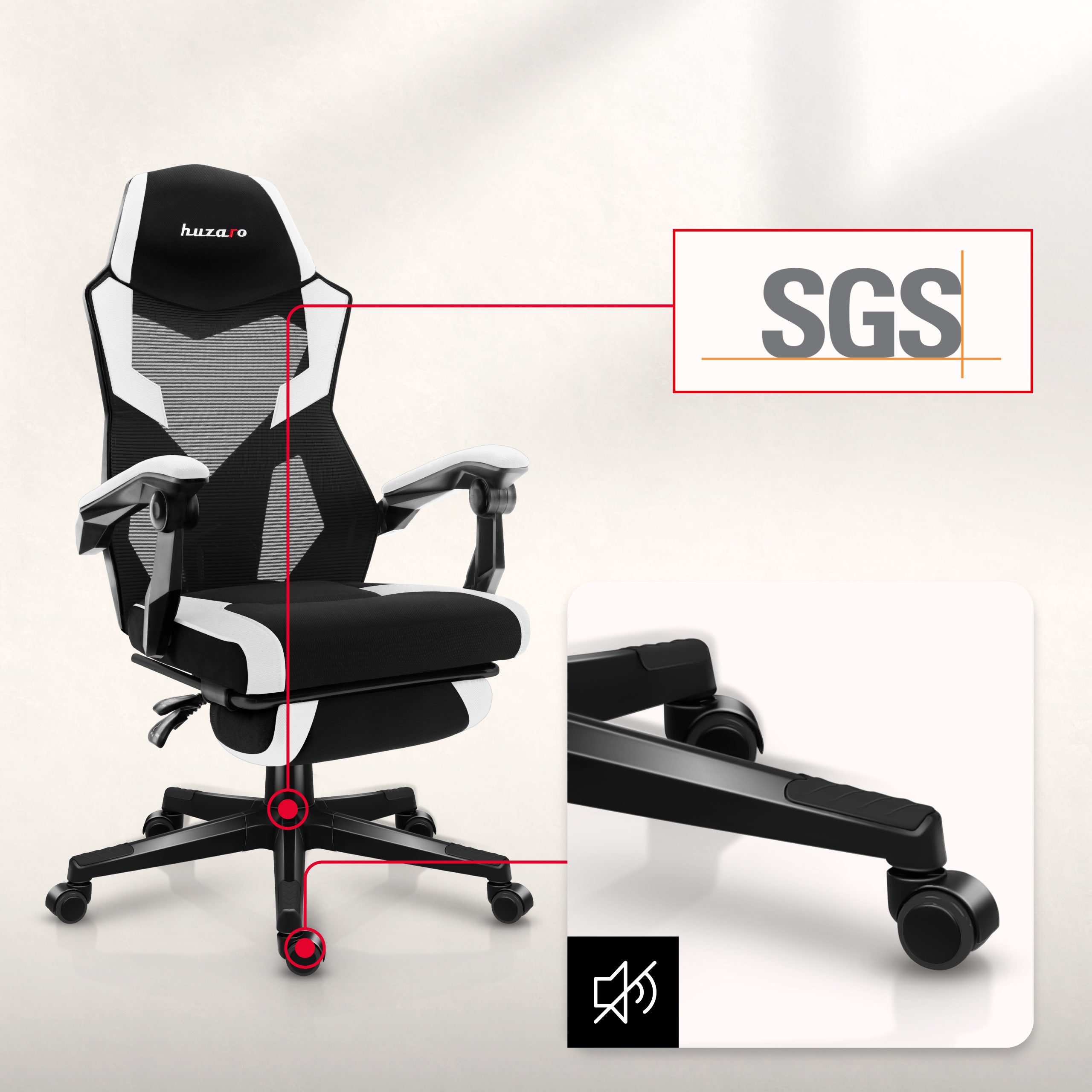 Scaun de gaming Huzaro Combat 3.1 White