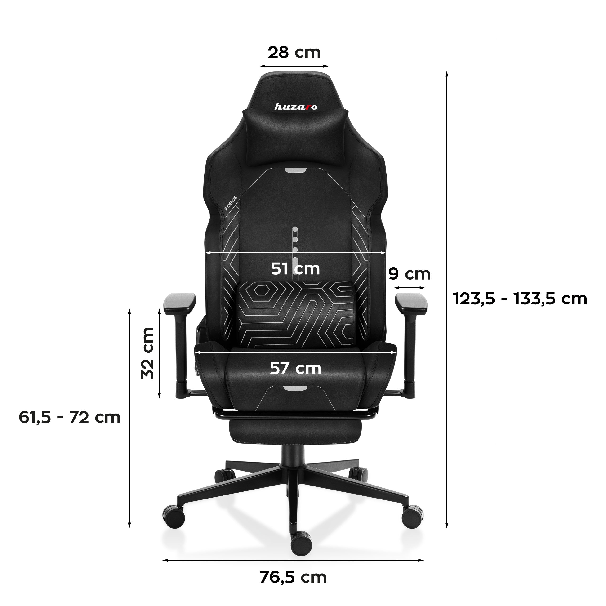 HUZARO FORCE 8.1 Fotoliu de gaming negru