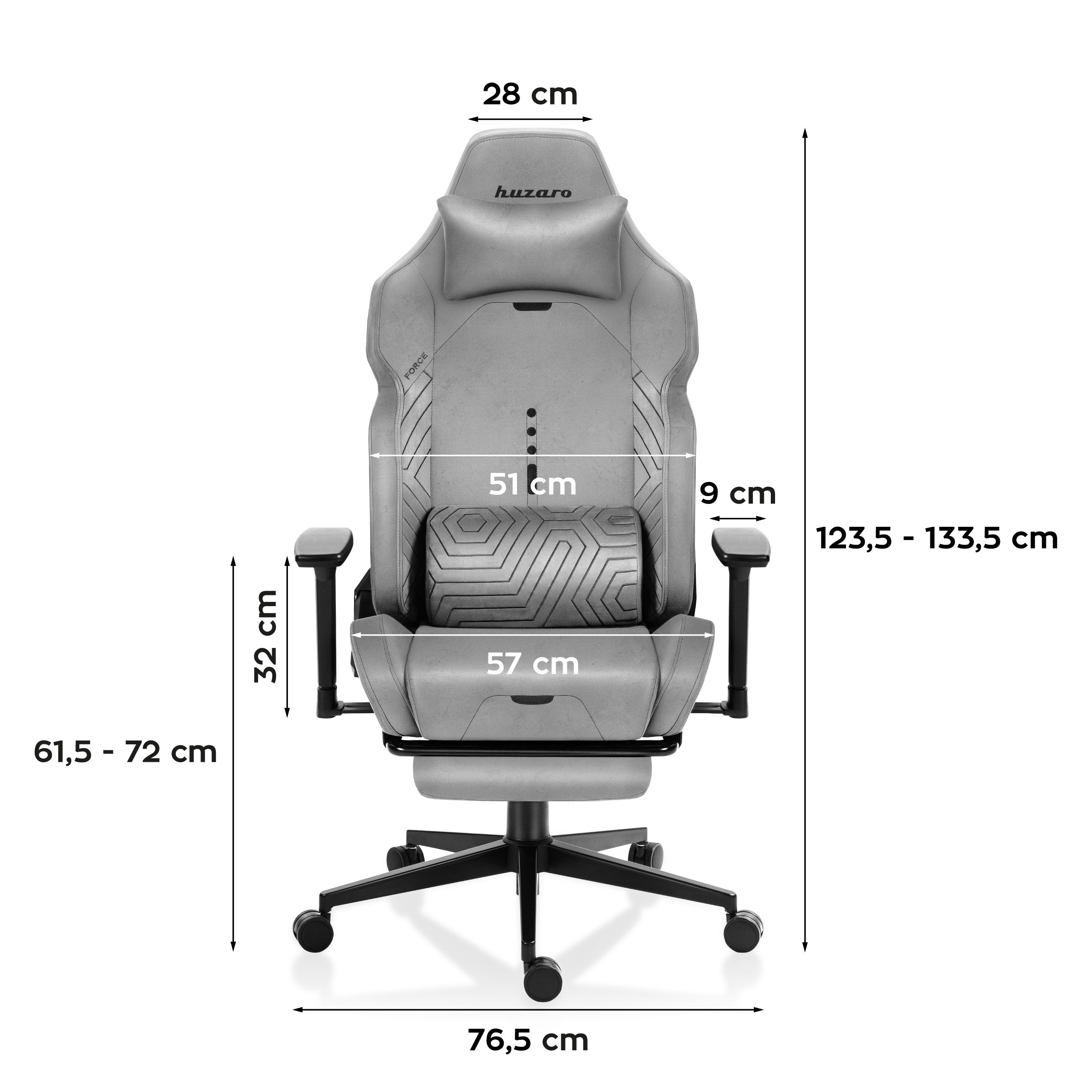 Fotoliu de gaming HUZARO FORCE 8.1 gri