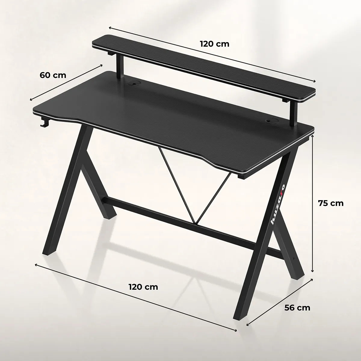 Huzaro Hero 1.9 Black birou de gaming 120 cm