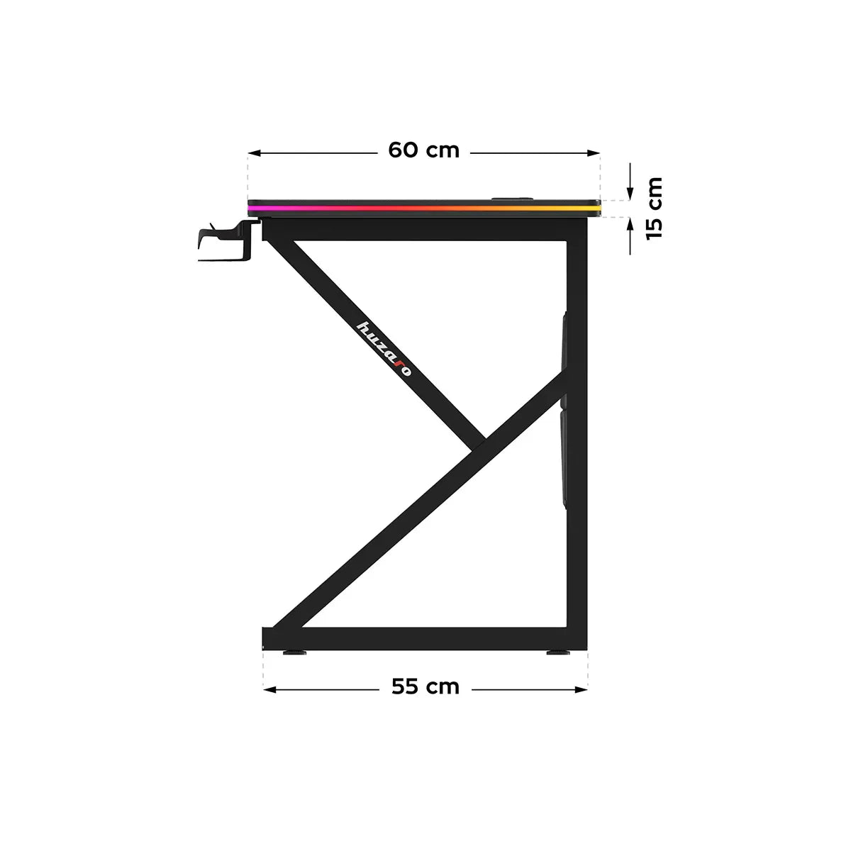 Huzaro Hero 1.7 RGB negru 120 cm birou de gaming