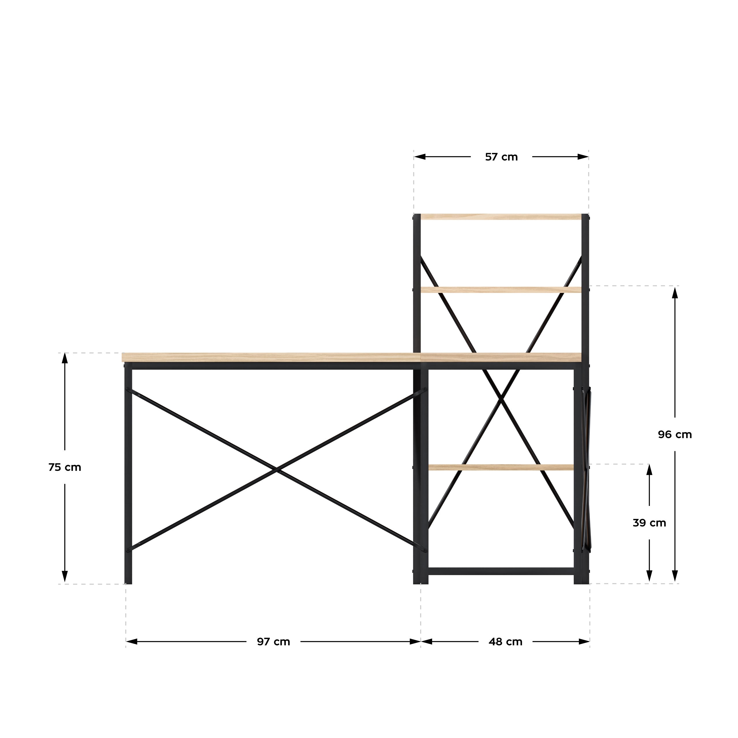 Birou de colț cu rafturi Mark Adler Leader 5.9 Craft 145 cm