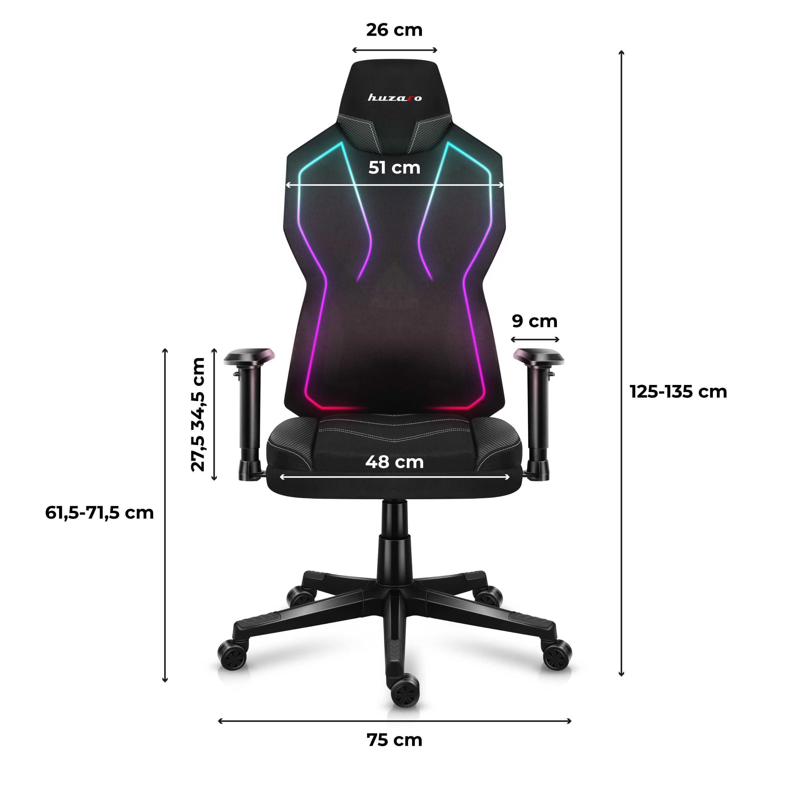 Scaun de gaming Huzaro COMBAT 6.2 Black RGB