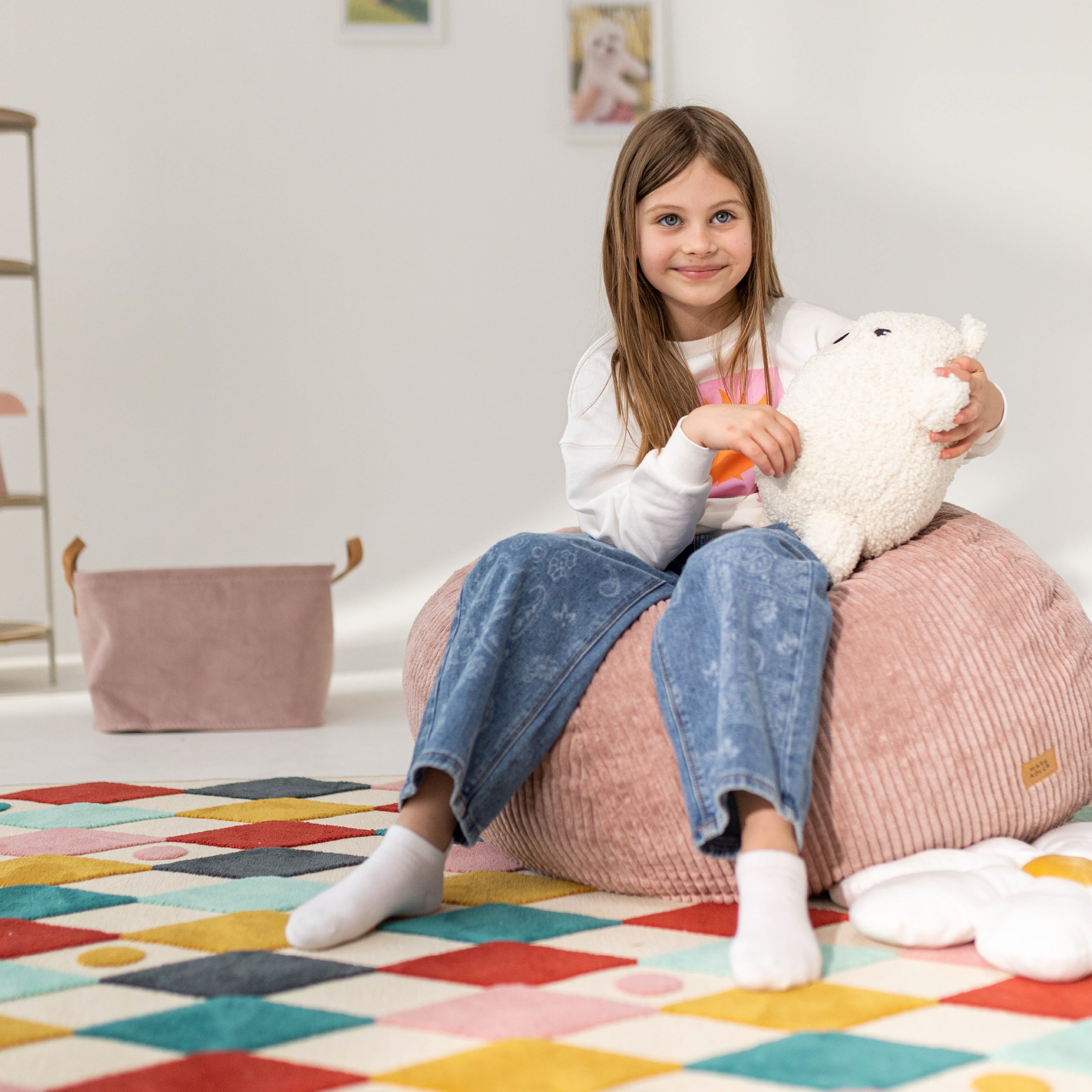 Fotoliu puf din catifea raiată roz Mark Adler Comfy 1.0 Pink