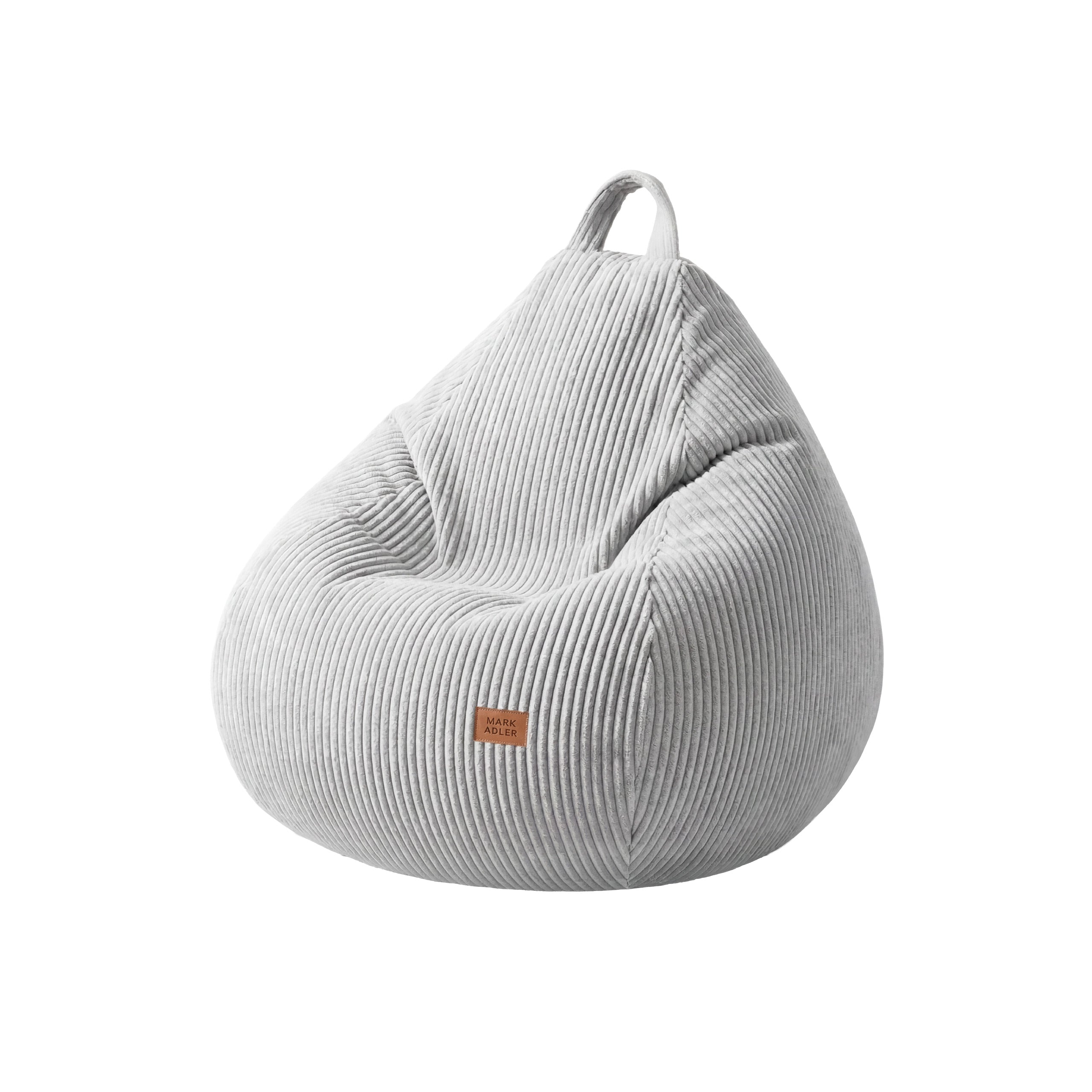 Fotoliu puf din catifea raiată gri Mark Adler Comfy 1.0 Grey