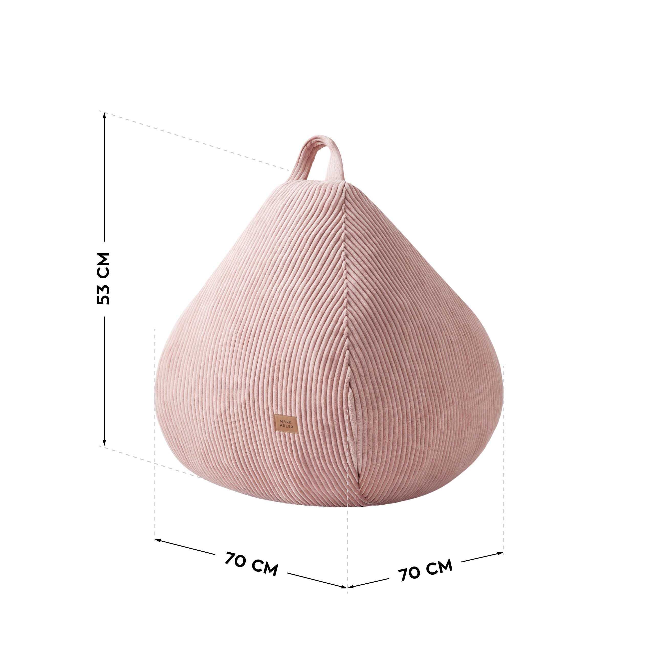 Fotoliu puf din catifea raiată roz Mark Adler Comfy 1.0 Pink