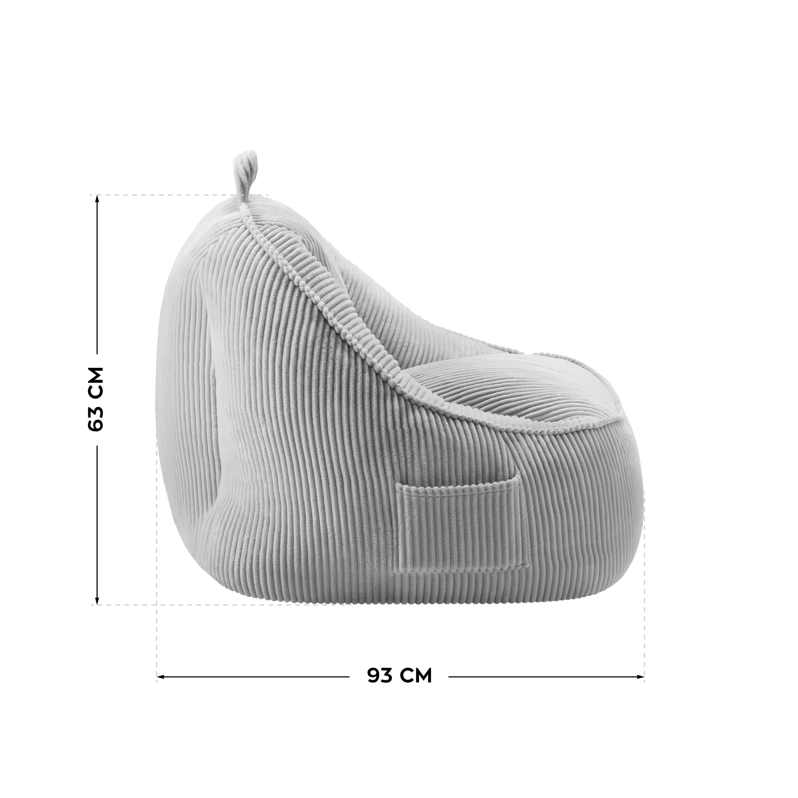Fotoliu puf cu spătar din raiat Mark Adler Comfy 4.0 Grey