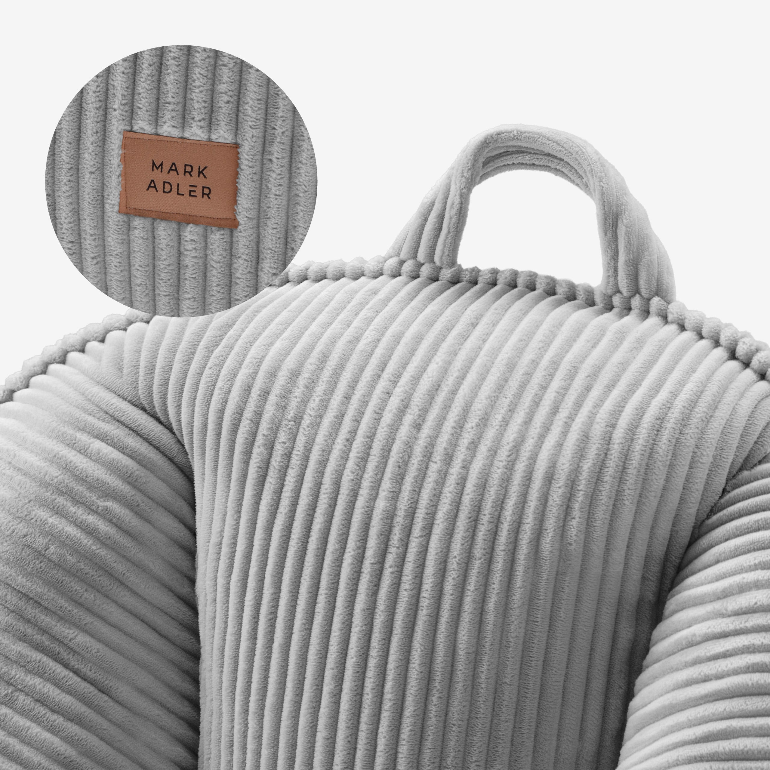 Fotoliu puf cu spătar din raiat Mark Adler Comfy 4.0 Grey