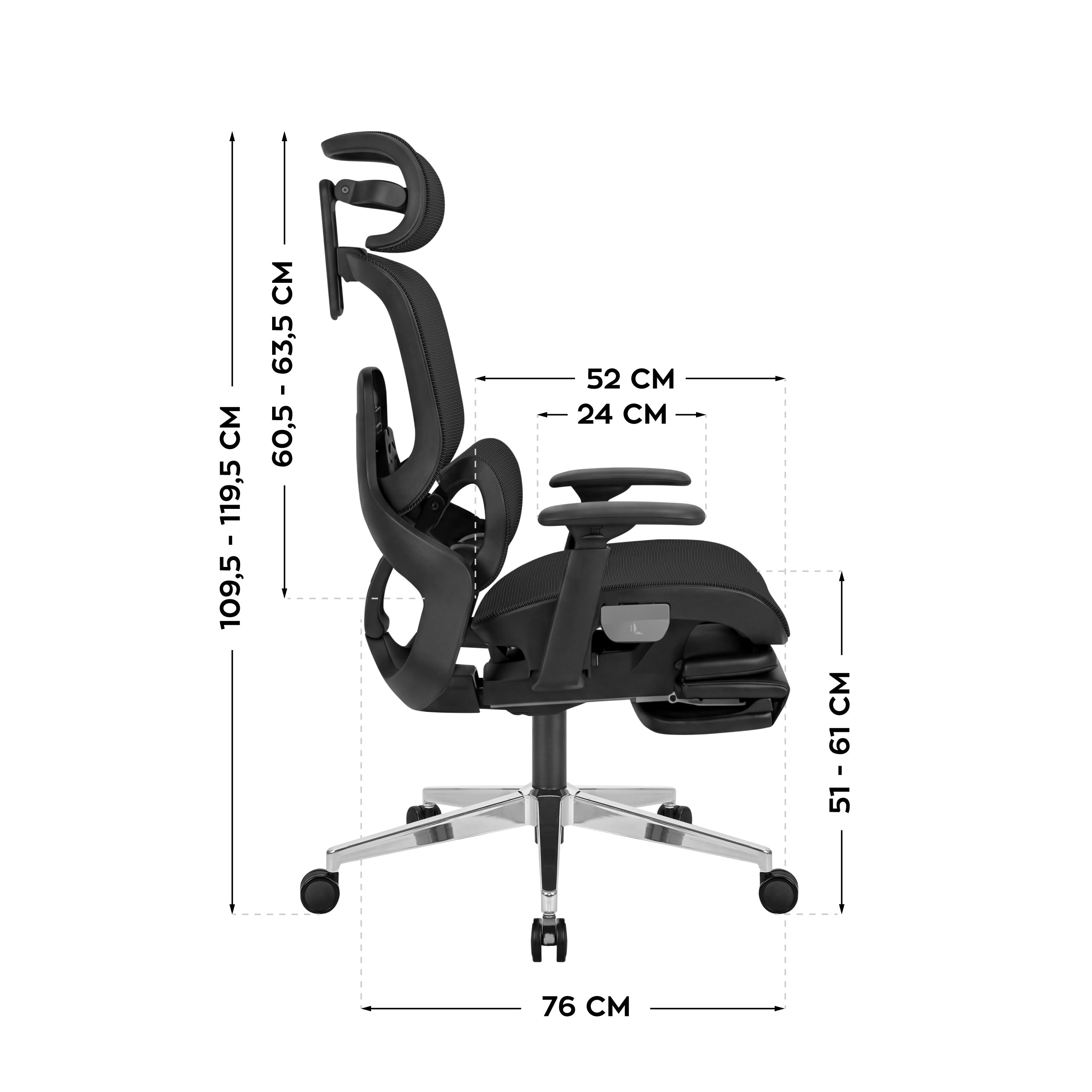 Scaun Ergonomic cu Suport pentru Picioare Mark Adler Expert 9.3 Black