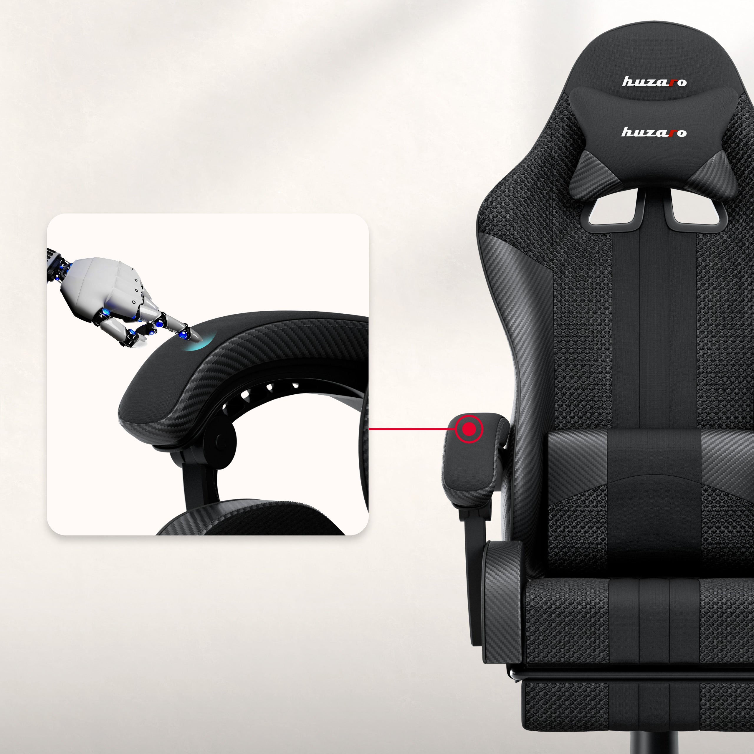 Scaun de gaming HUZARO Force 4.7 Carbon Mesh