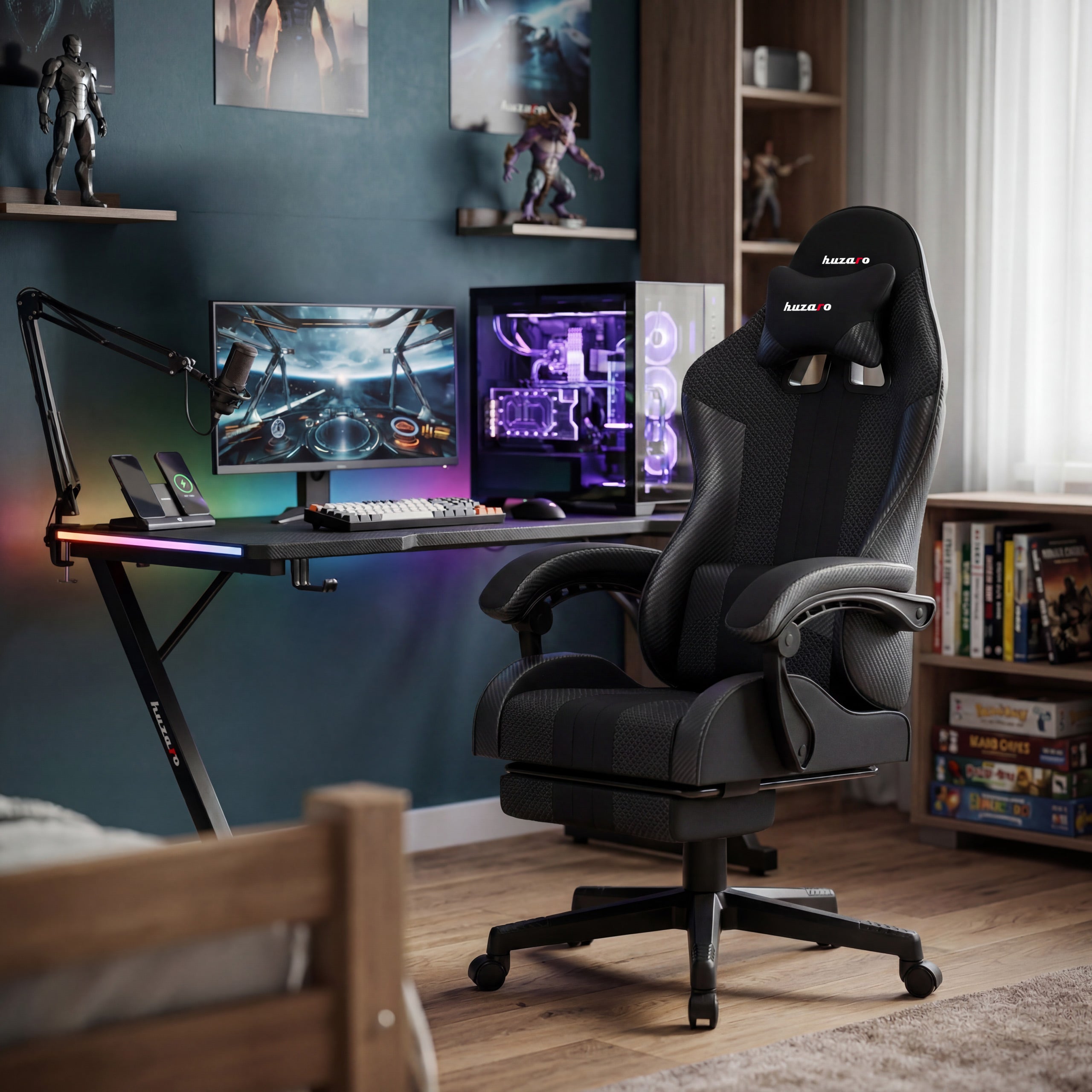 Scaun de gaming HUZARO Force 4.7 Carbon Mesh