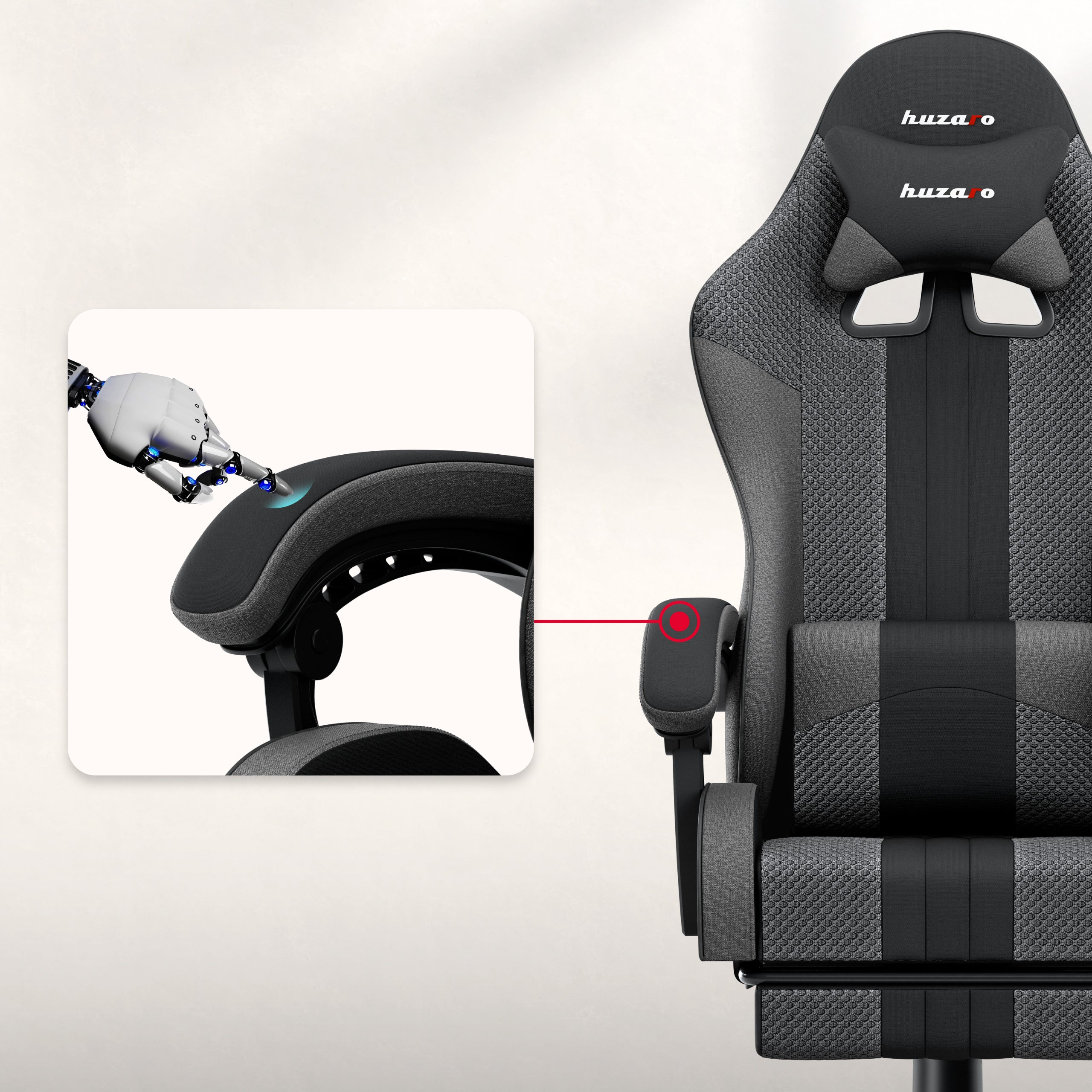 Scaun de gaming Huzaro Force 4.7 Grey Mesh