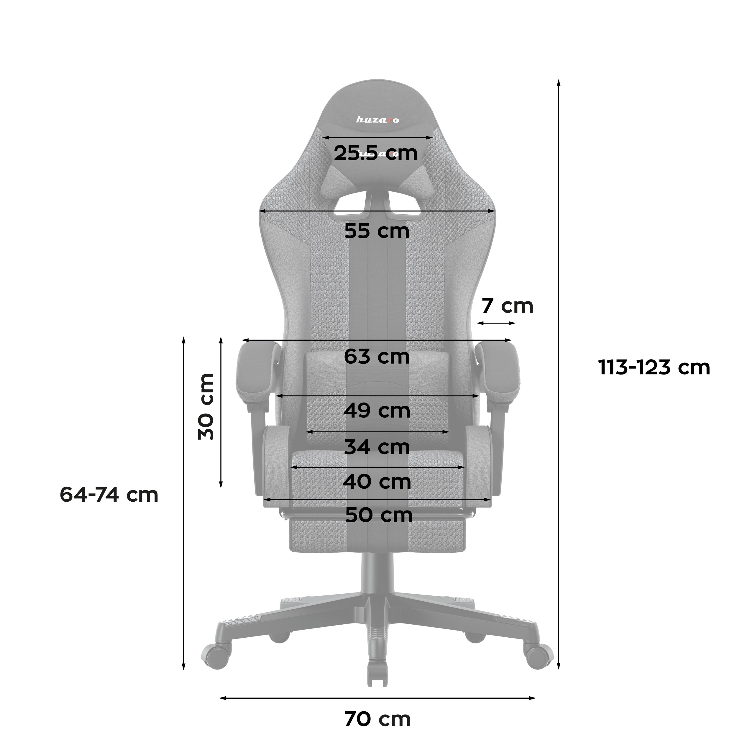 Scaun de gaming Huzaro Force 4.7 Grey Mesh