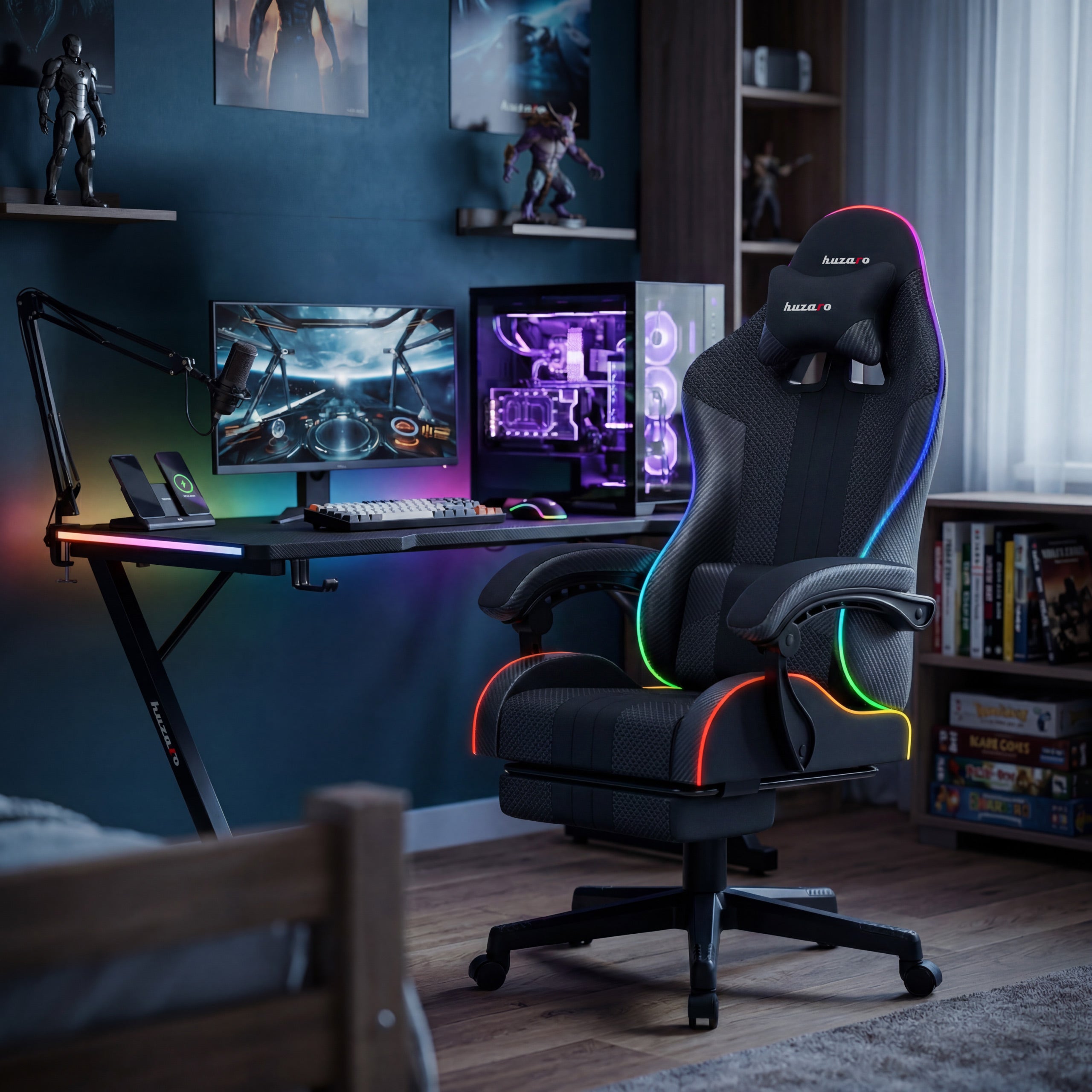 Scaun de gaming HUZARO Force 4.7 RGB Mesh