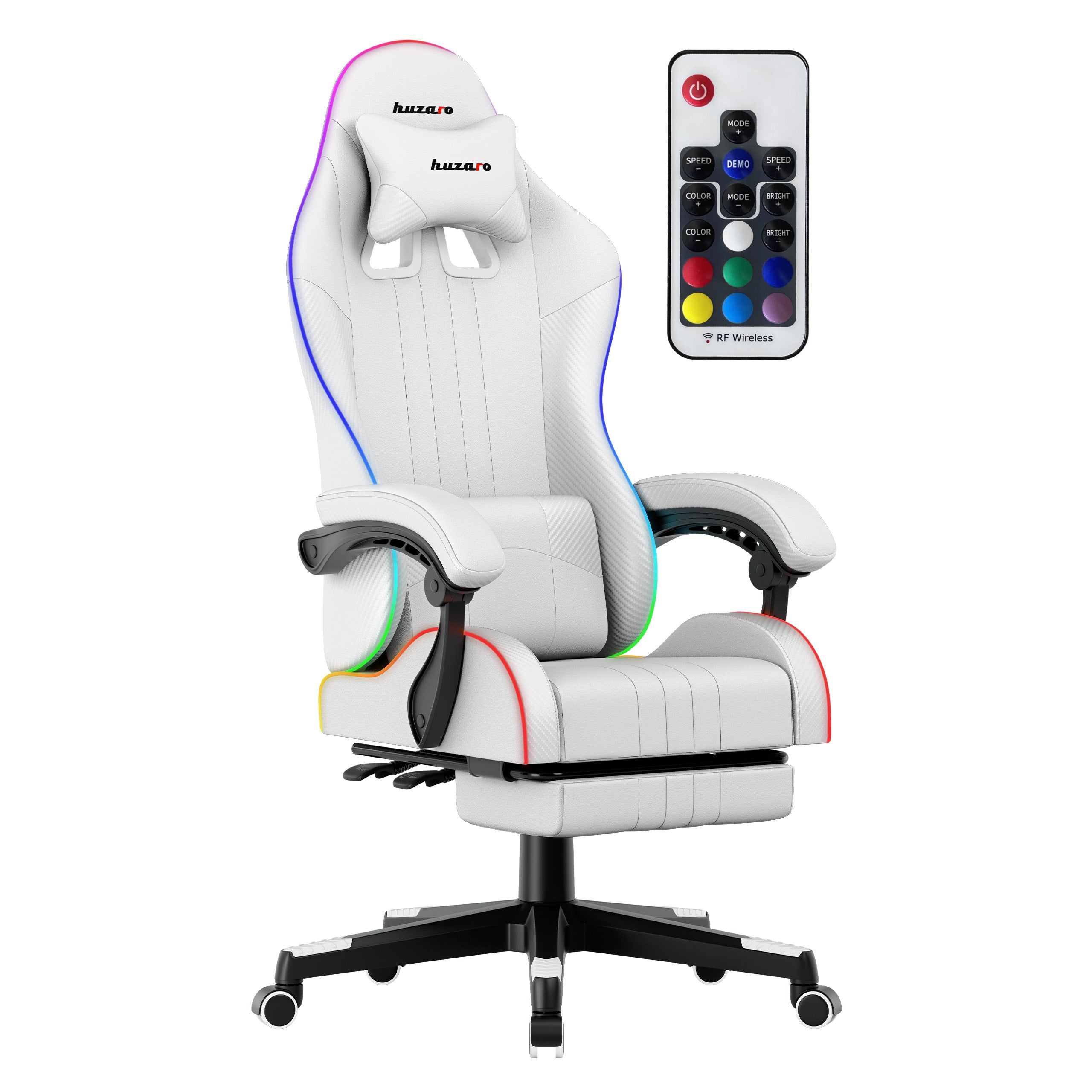 HUZARO Force 4.7 Fotoliu de gaming RGB alb