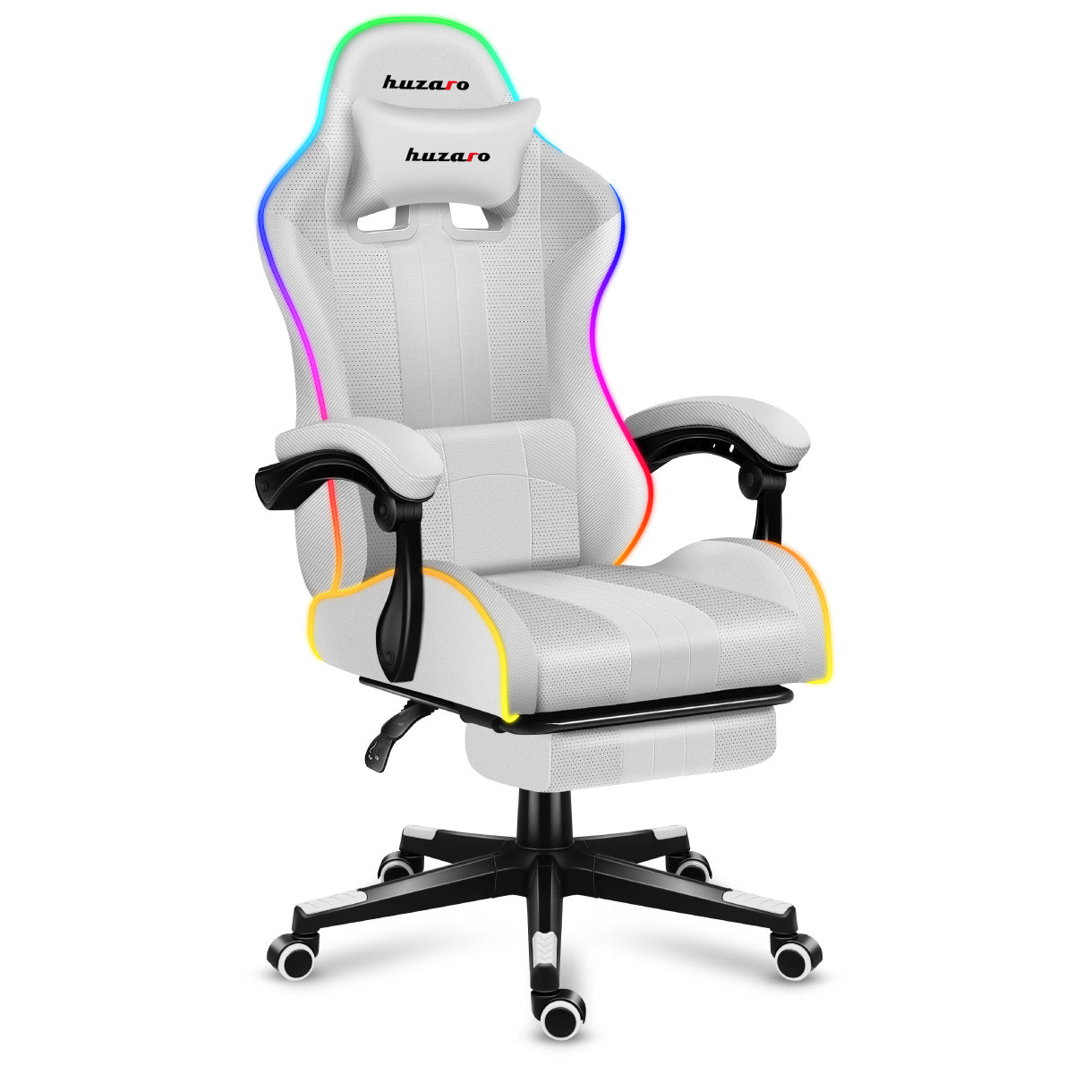 HUZARO Force 4.7 Fotoliu de gaming RGB alb