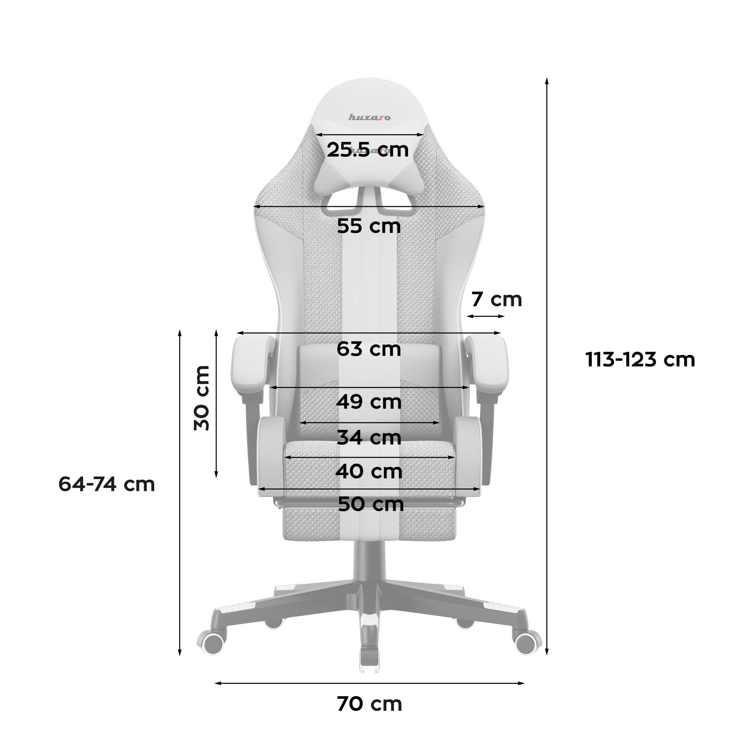 Scaun de gaming HUZARO Force 4.7 White Mesh