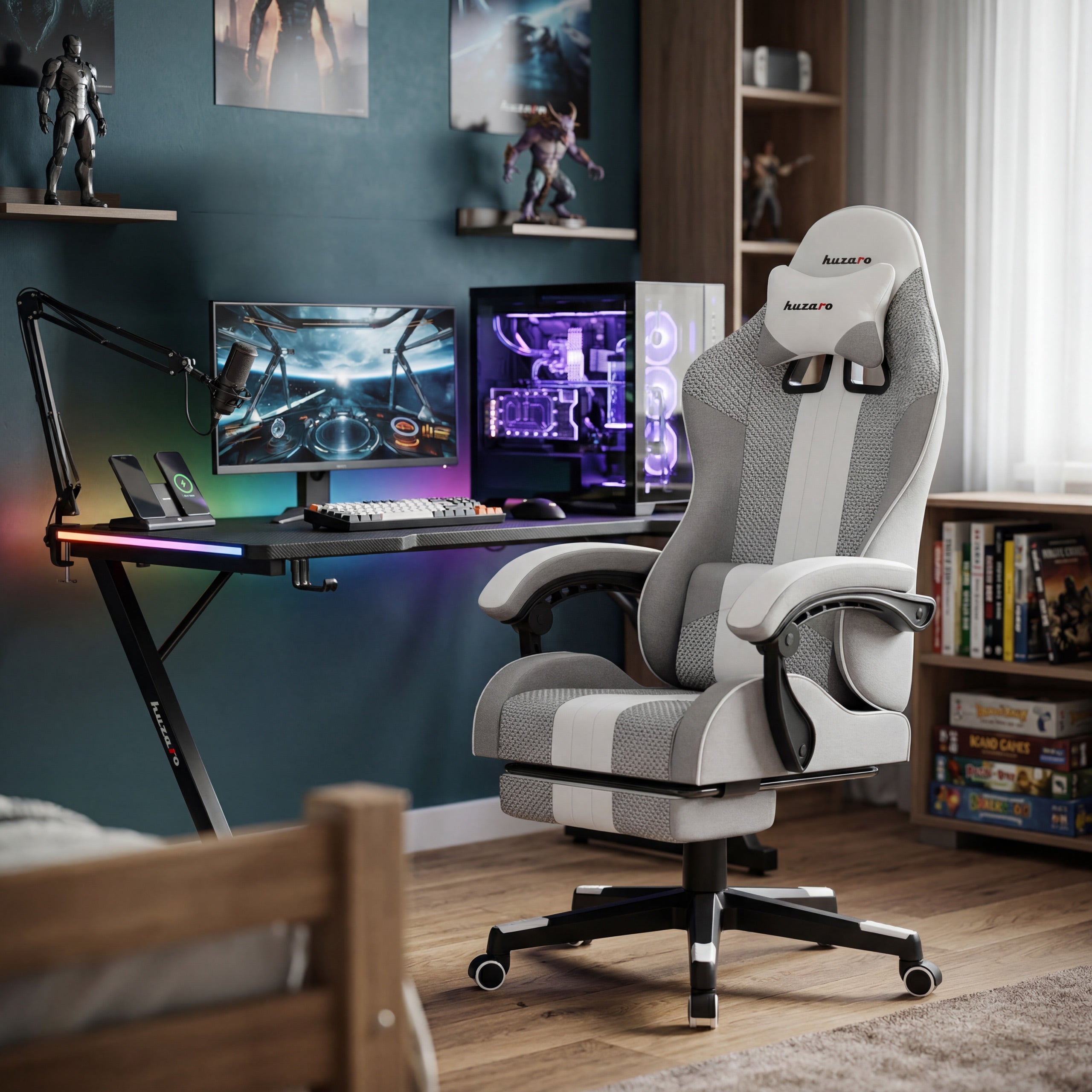 Scaun de gaming HUZARO Force 4.7 White Mesh