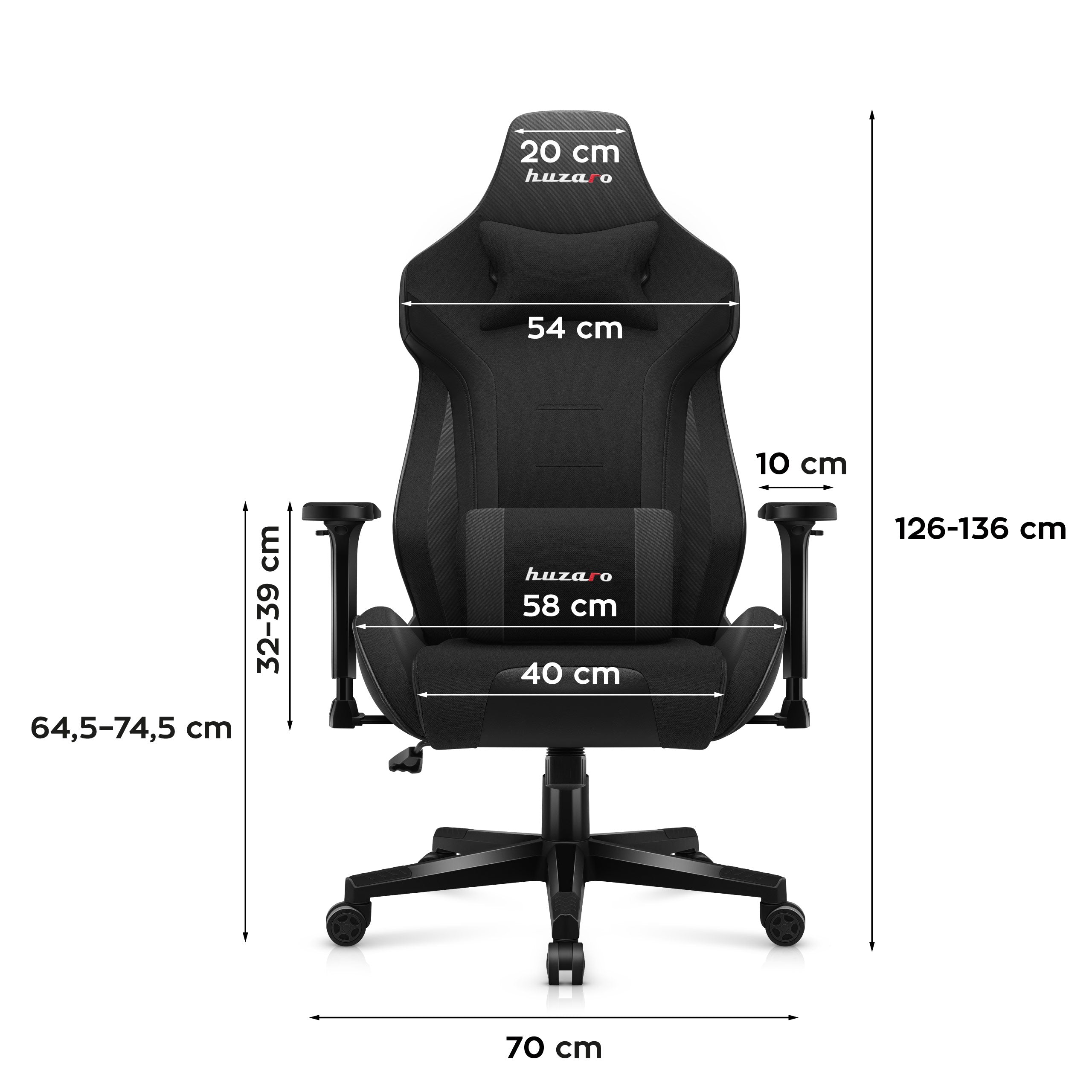 HUZARO FORCE 7.6 Fotoliu de gaming negru