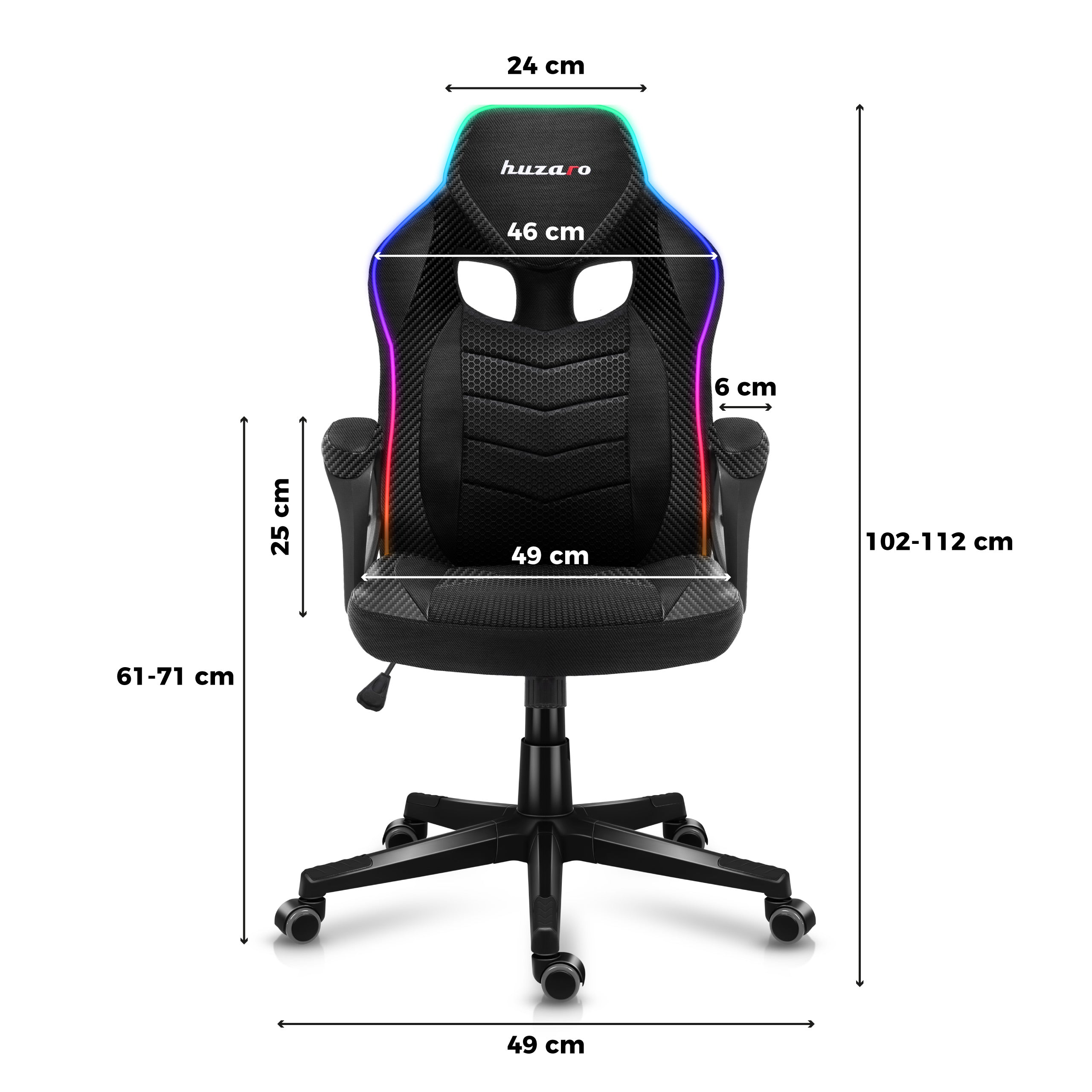 Scaun de gaming Huzaro Force 2.5 RGB Carbon Mesh