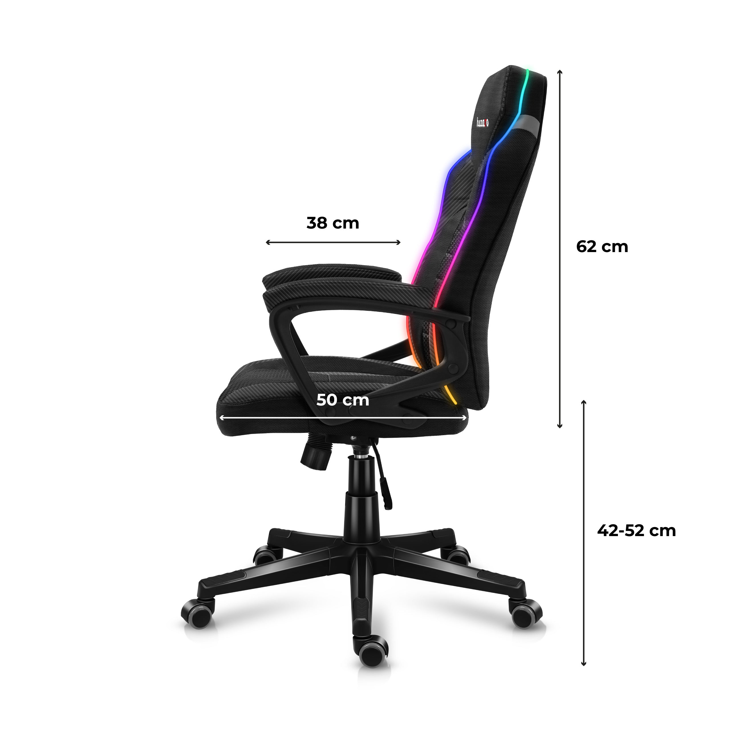 Scaun de gaming Huzaro Force 2.5 RGB Carbon Mesh