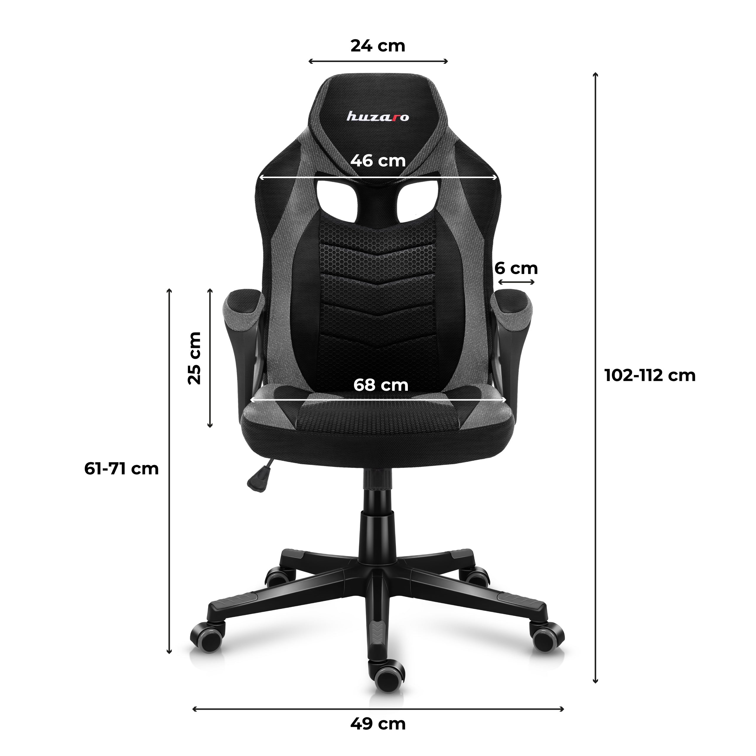 Scaun de gaming Huzaro FORCE 2.5 Grey Mesh