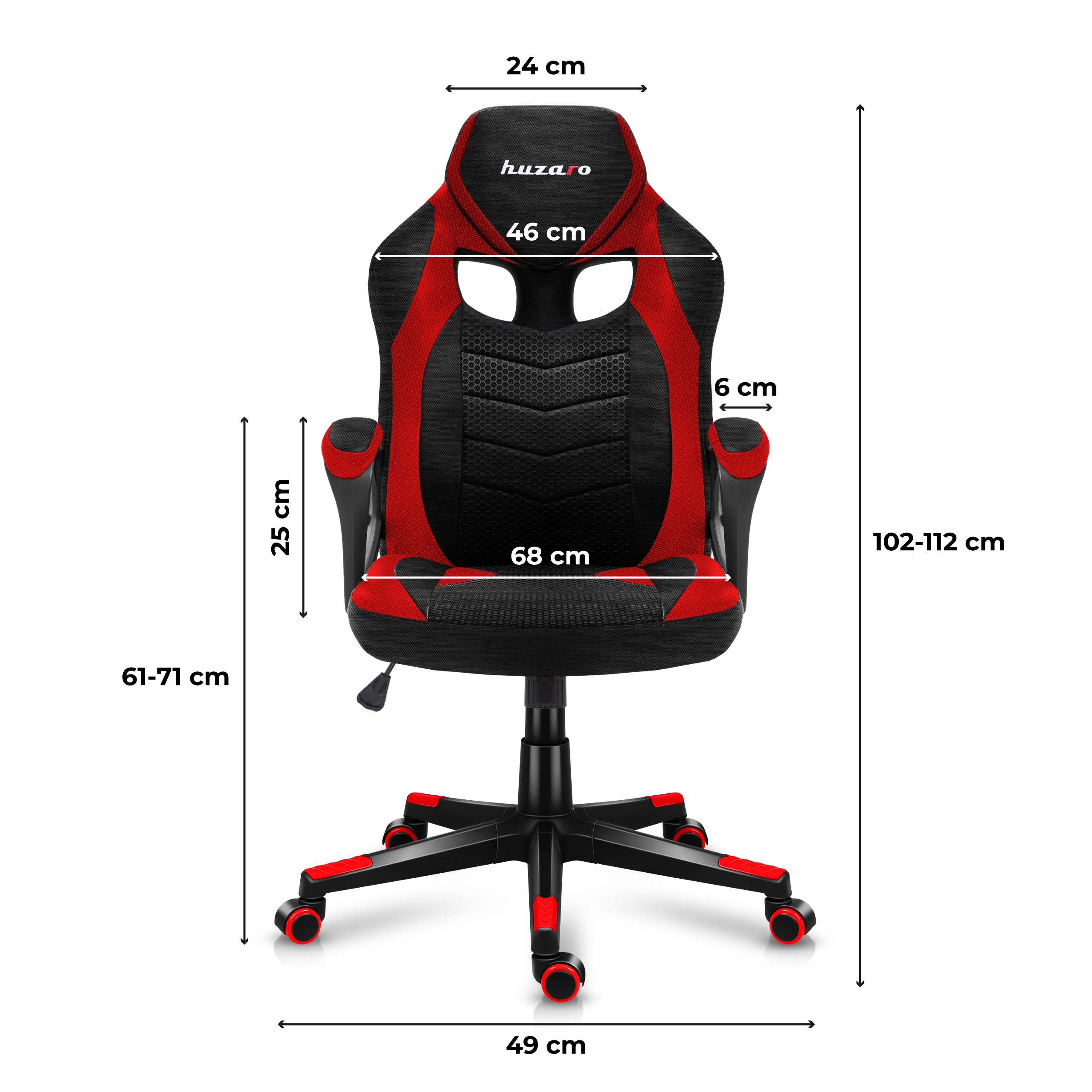 Scaun de gaming HUZARO FORCE 2.5 Red Mesh