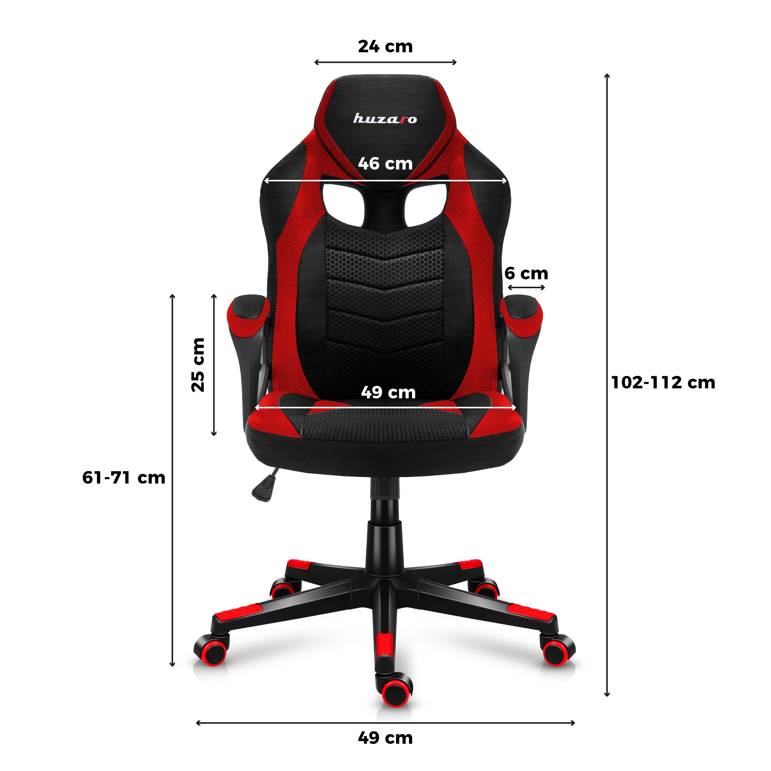 Scaun de gaming HUZARO FORCE 2.5 Red Mesh