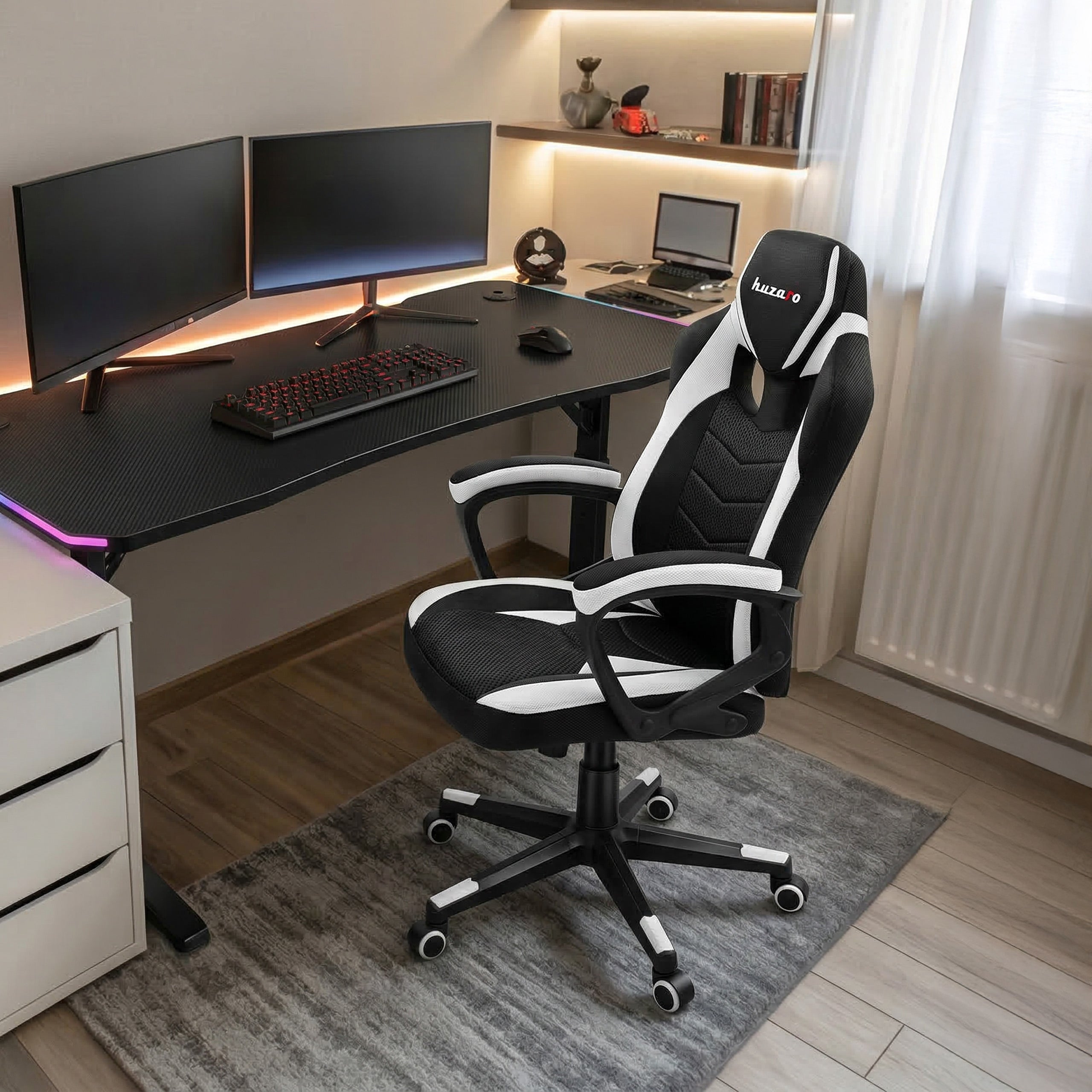 Scaun de gaming Huzaro Force 2.5 White Mesh