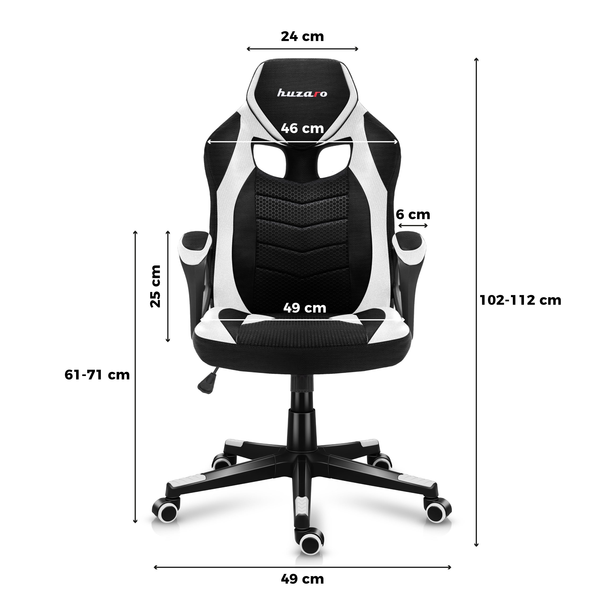 Scaun de gaming Huzaro Force 2.5 White Mesh