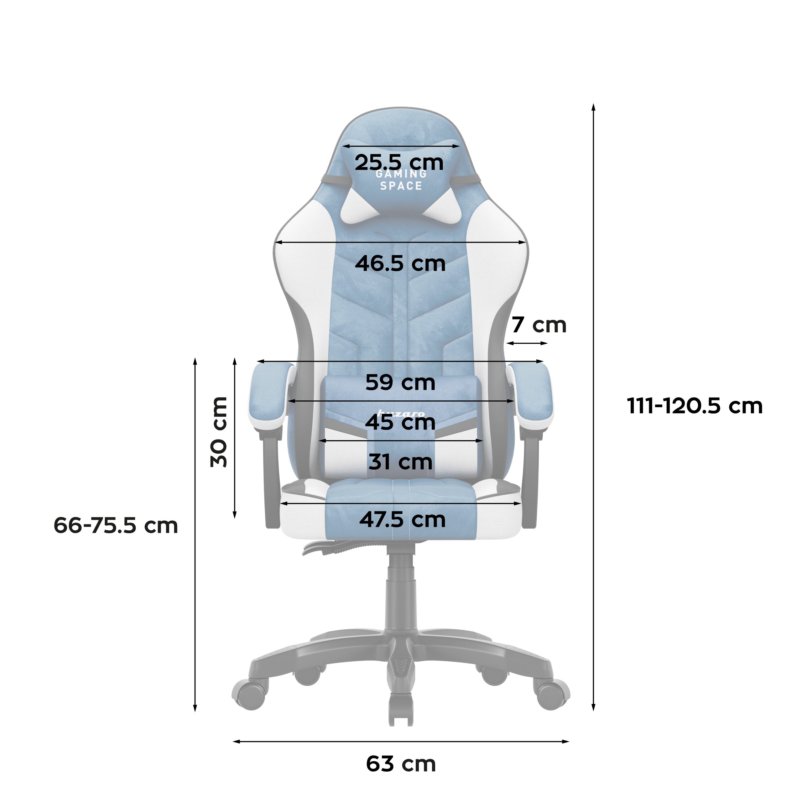 Scaun gaming din catifea Huzaro Force 2.7 Blue