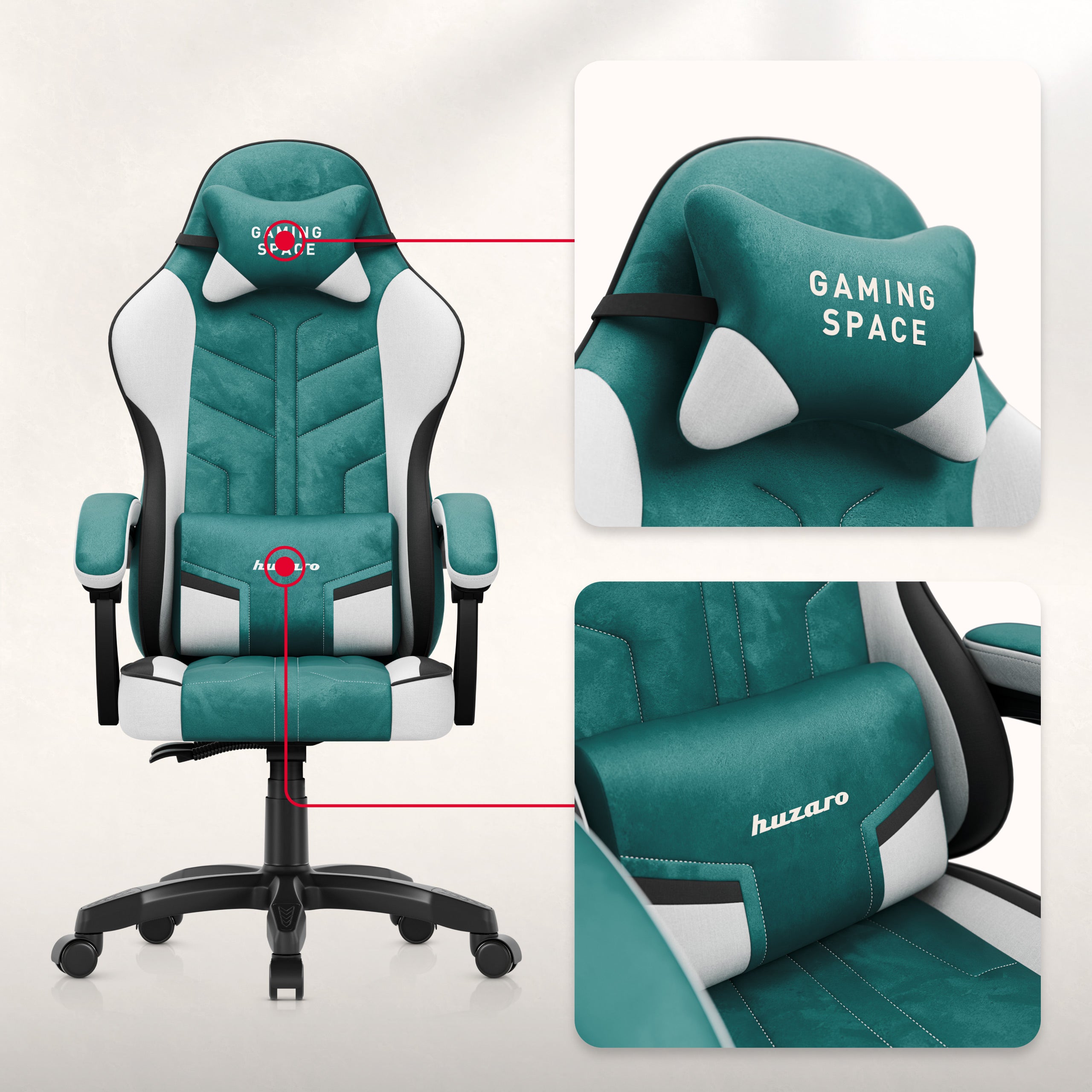 Scaun de gaming din catifea Huzaro Force 2.7 Green