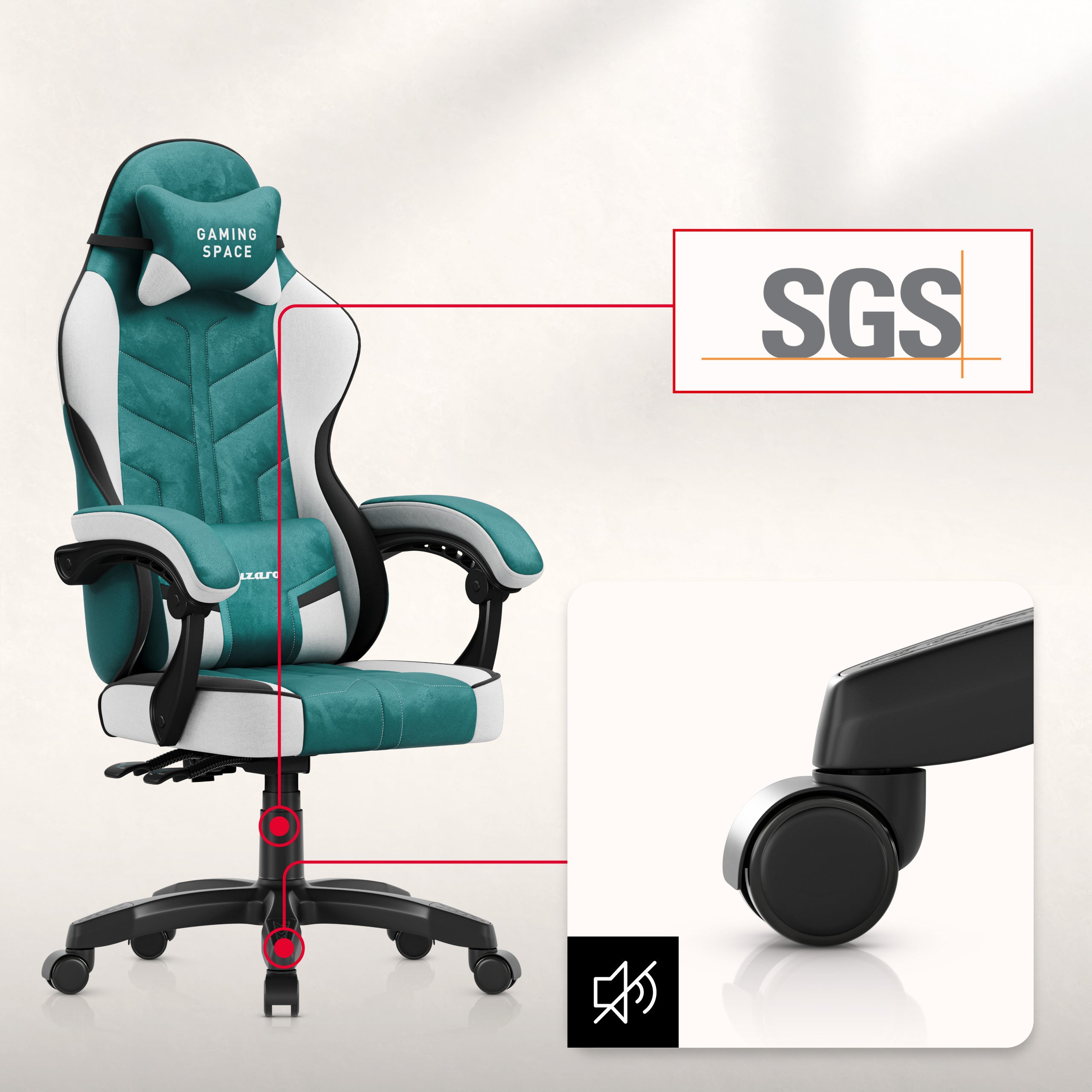 Scaun de gaming din catifea Huzaro Force 2.7 Green