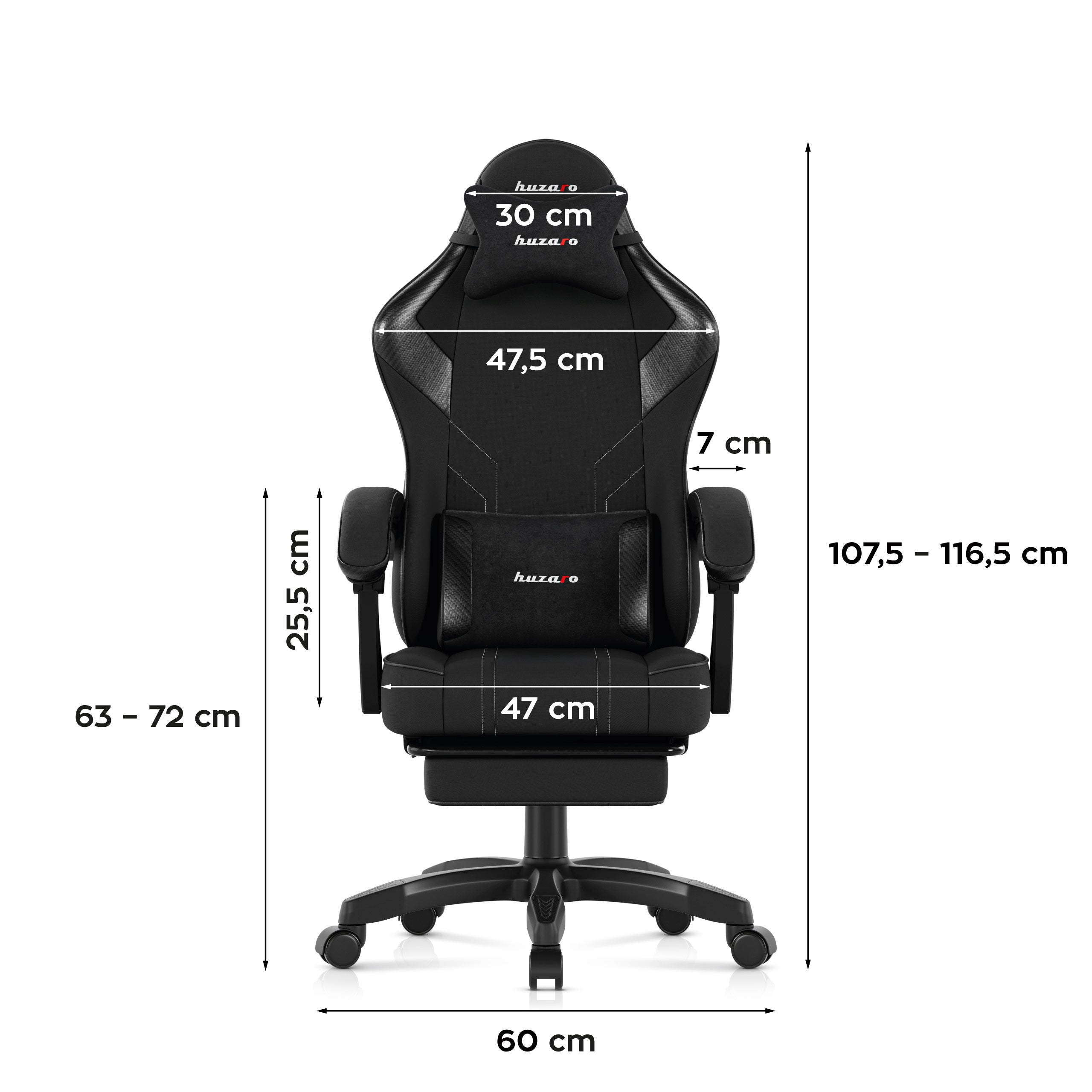 Scaun de gaming Huzaro Force 3.7 Carbon Black