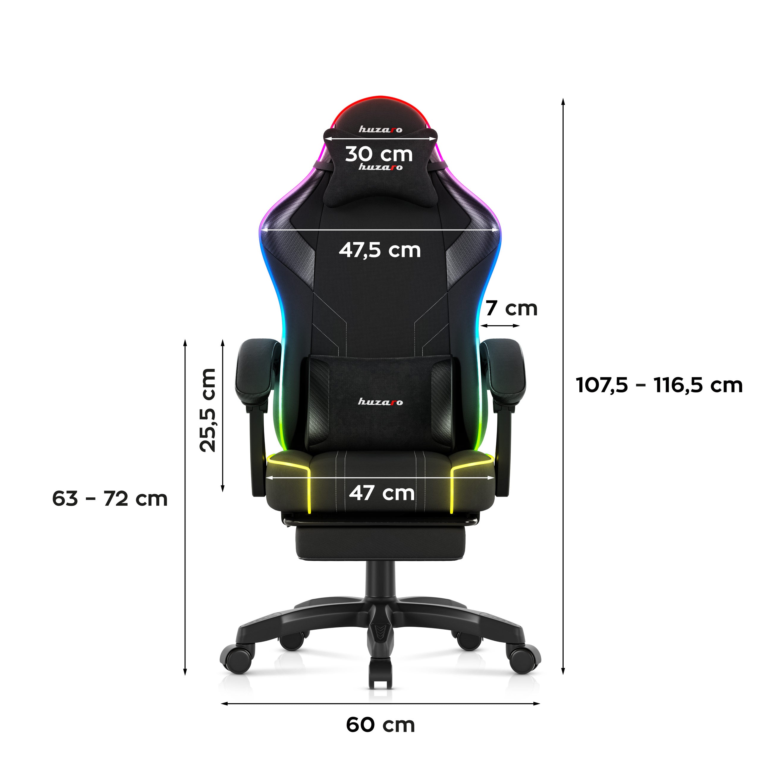 Scaun de gaming Huzaro Force 3.7 RGB Black
