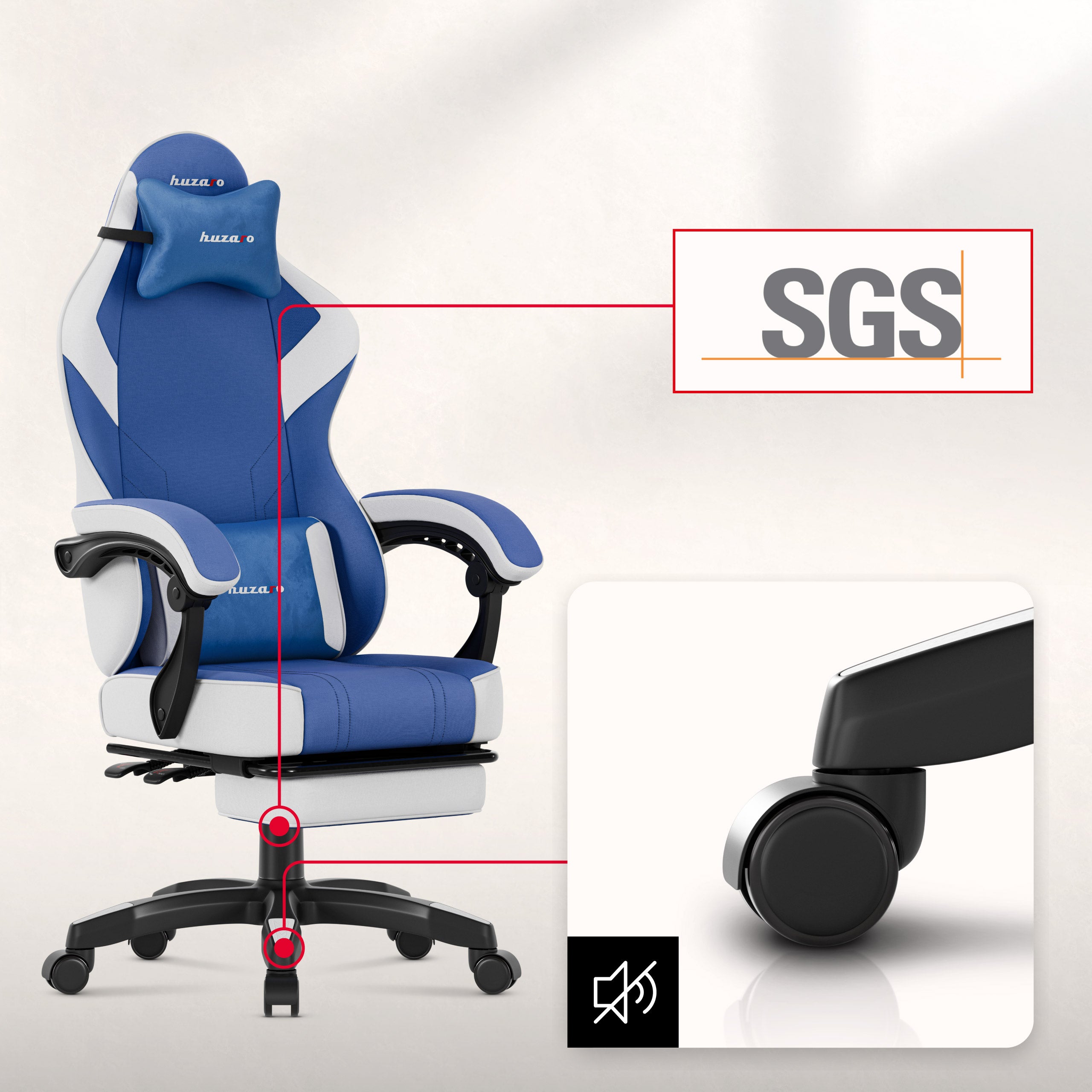 Scaun de gaming Huzaro Force 3.7 Blue