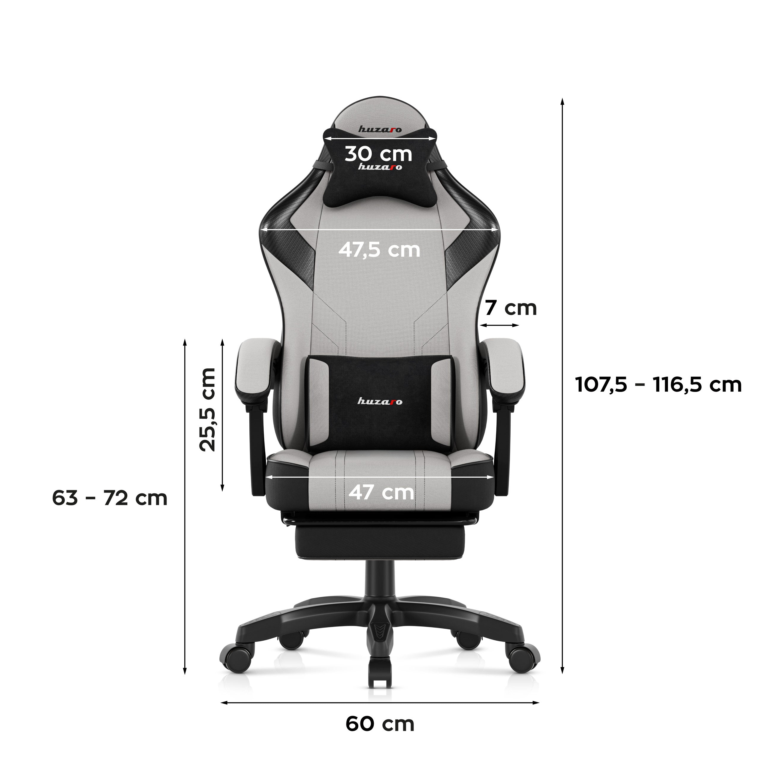 Scaun de gaming Huzaro Force 3.7 Grey