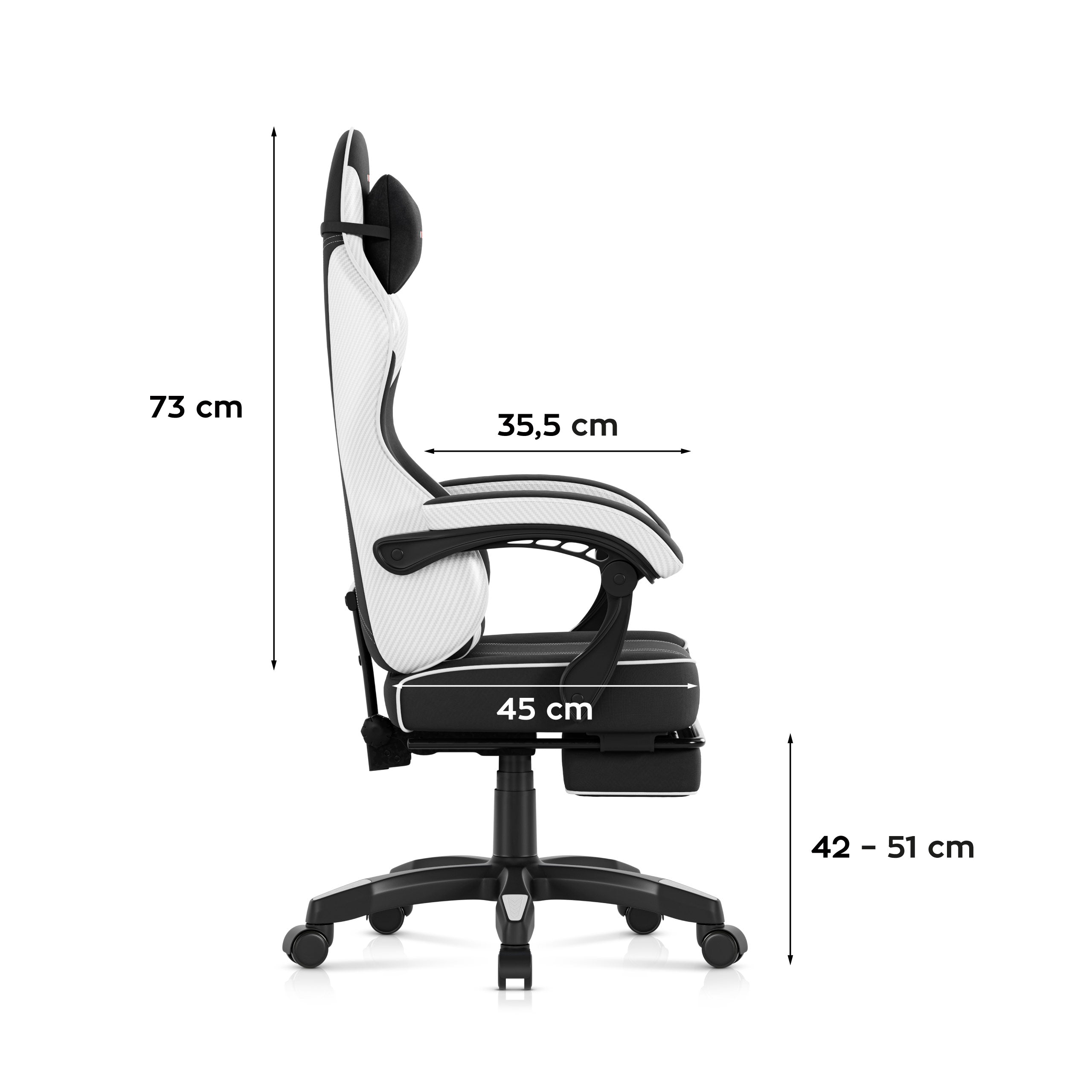 Scaun de gaming Huzaro Force 3.7 White Carbon