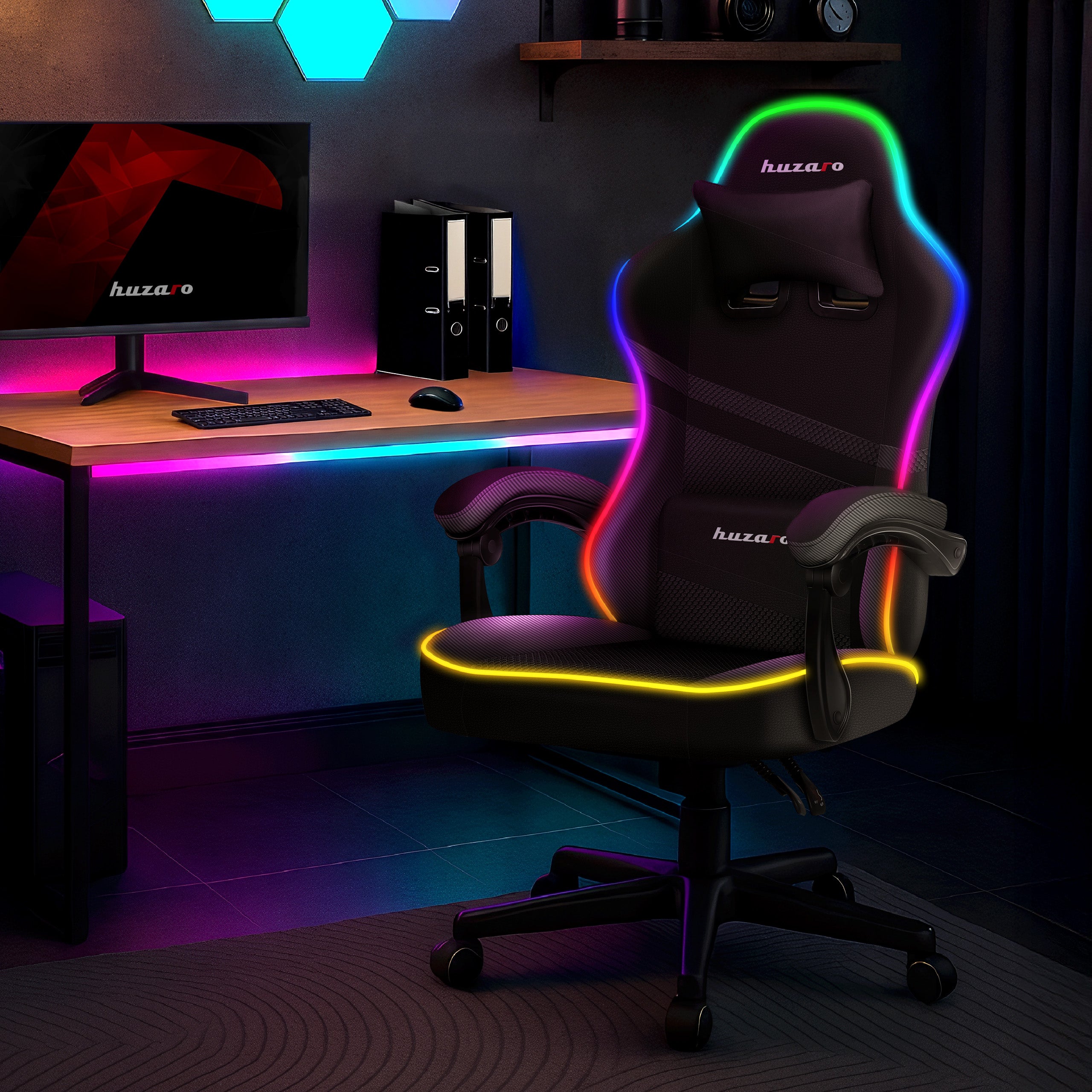 Huzaro FORCE 4.4 RGB Black Mesh Gaming Chair