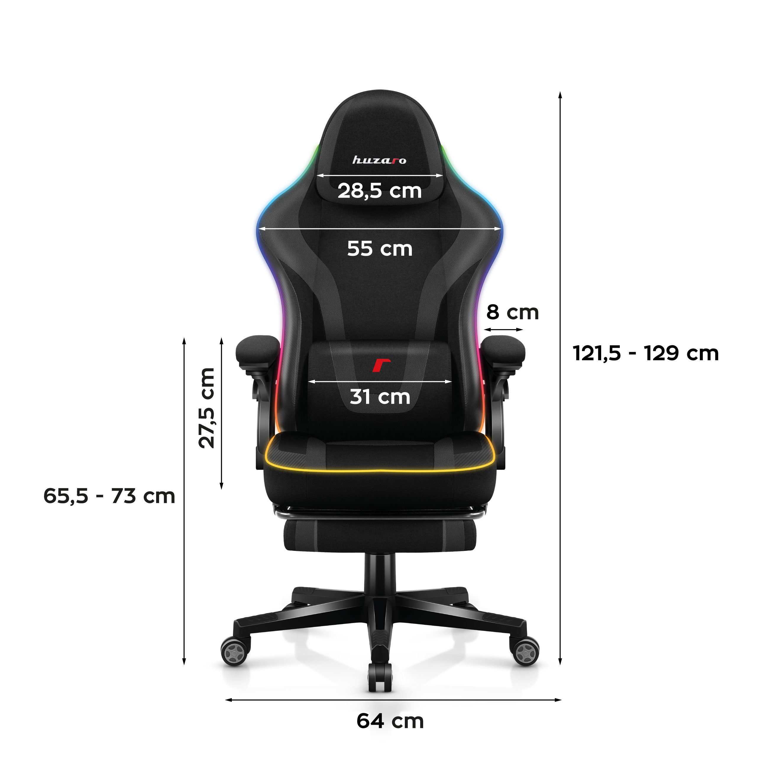 Scaun de gaming Huzaro Force 4.6 Black RGB Smart