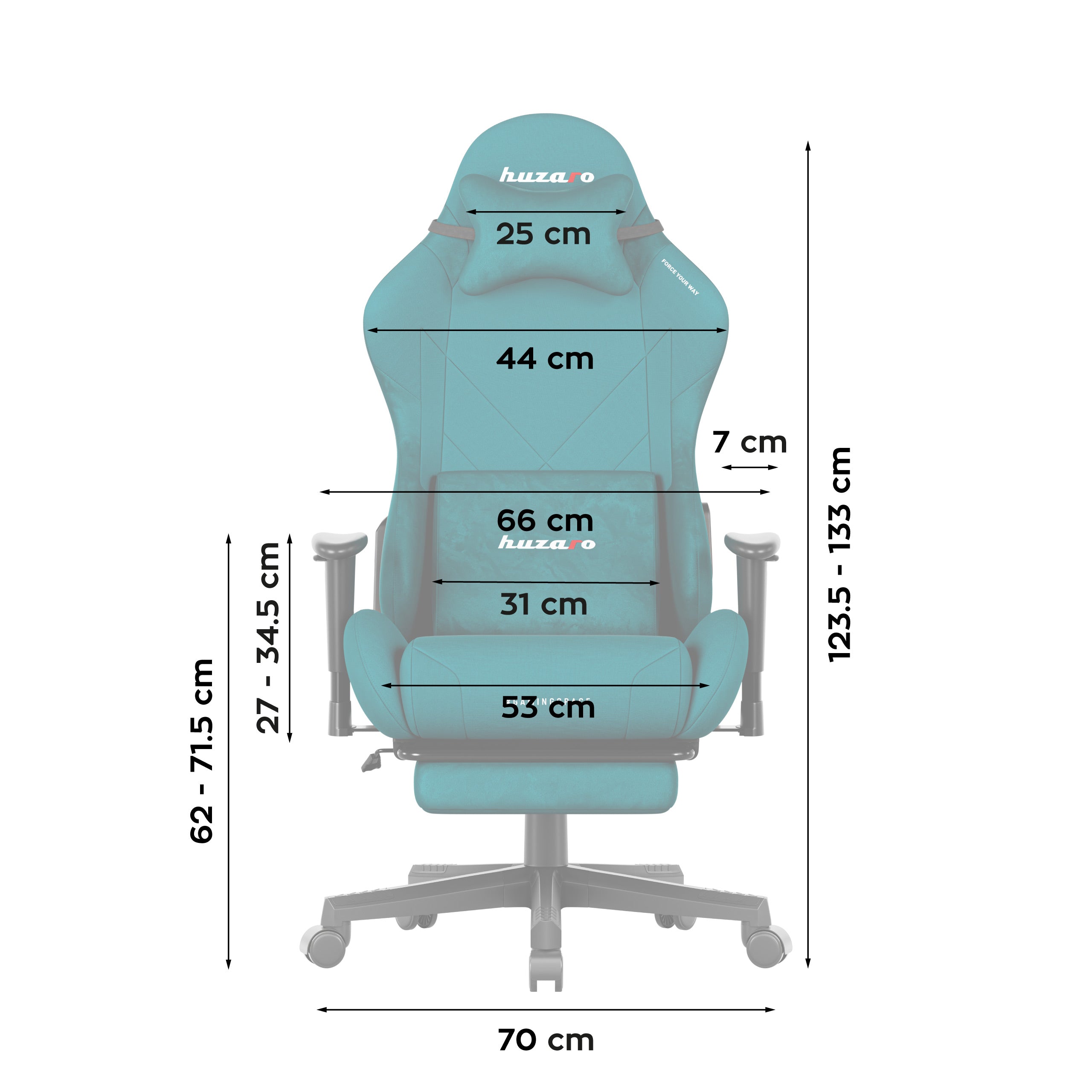 Scaun gaming Huzaro Force 5.7 Teal