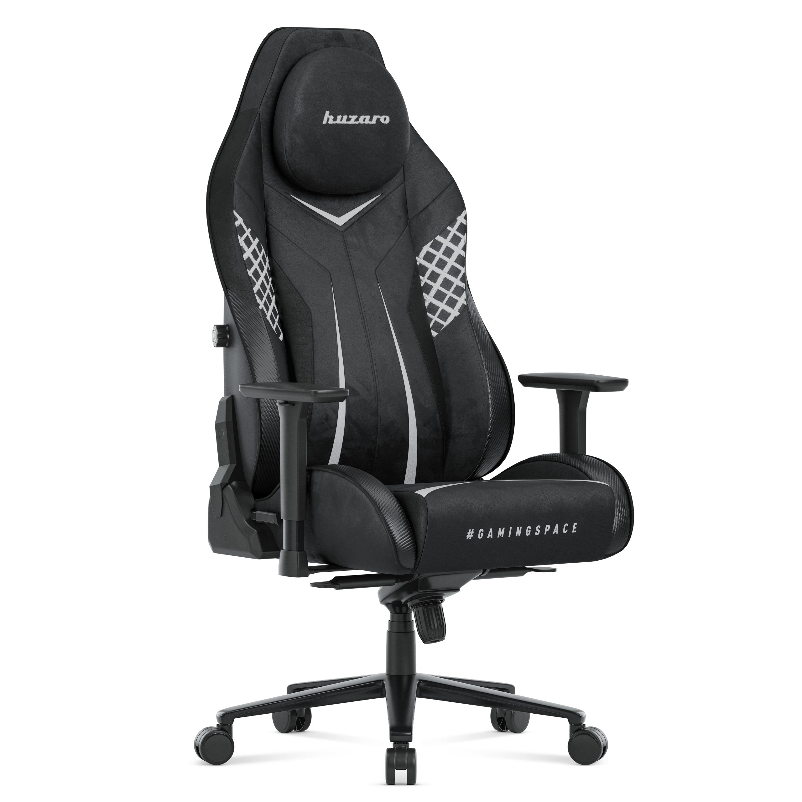 Scaun de gaming din piele de căprioară Huzaro Force 8.3 Carbon Black