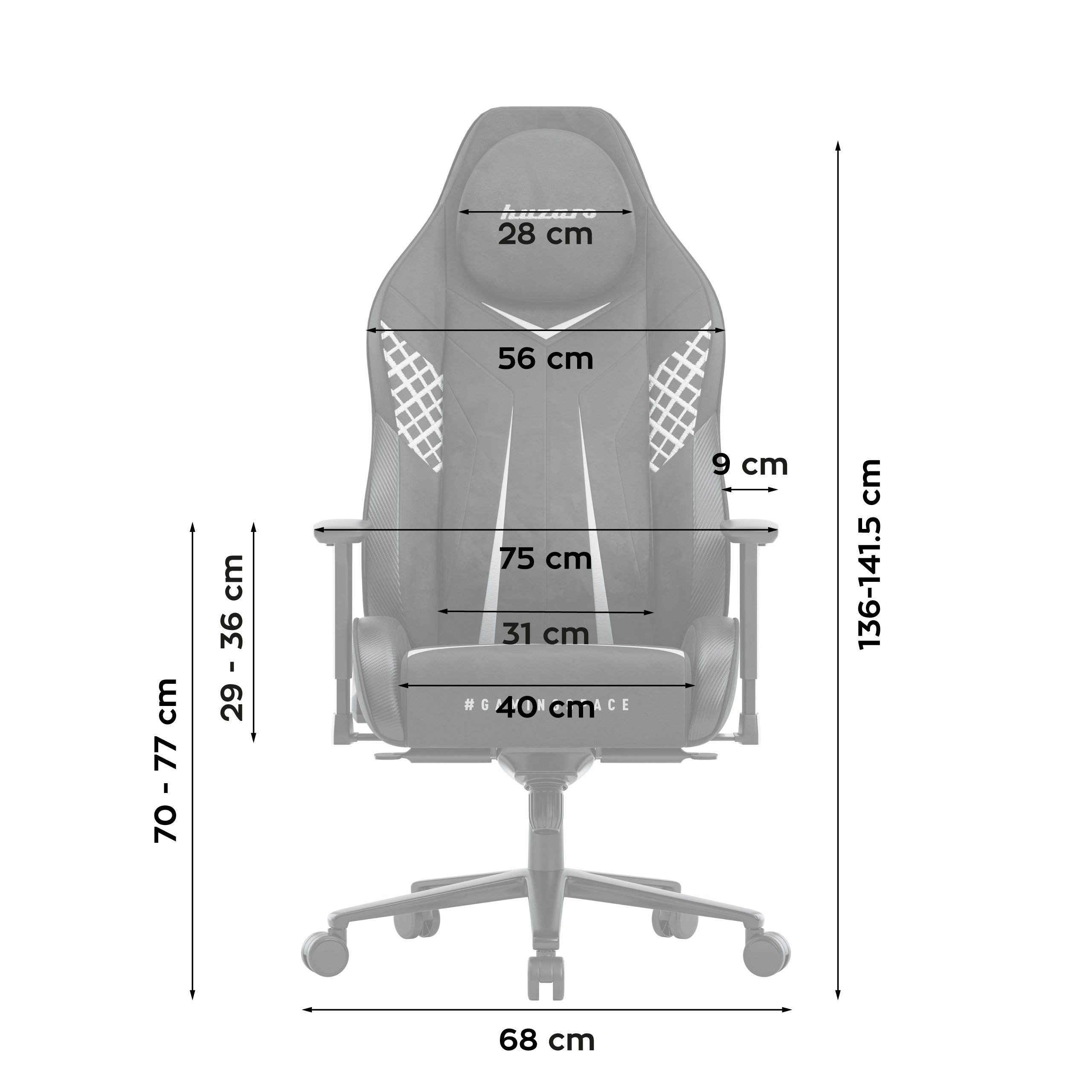 Scaun de gaming din piele de căprioară Huzaro Force 8.3 Carbon Black