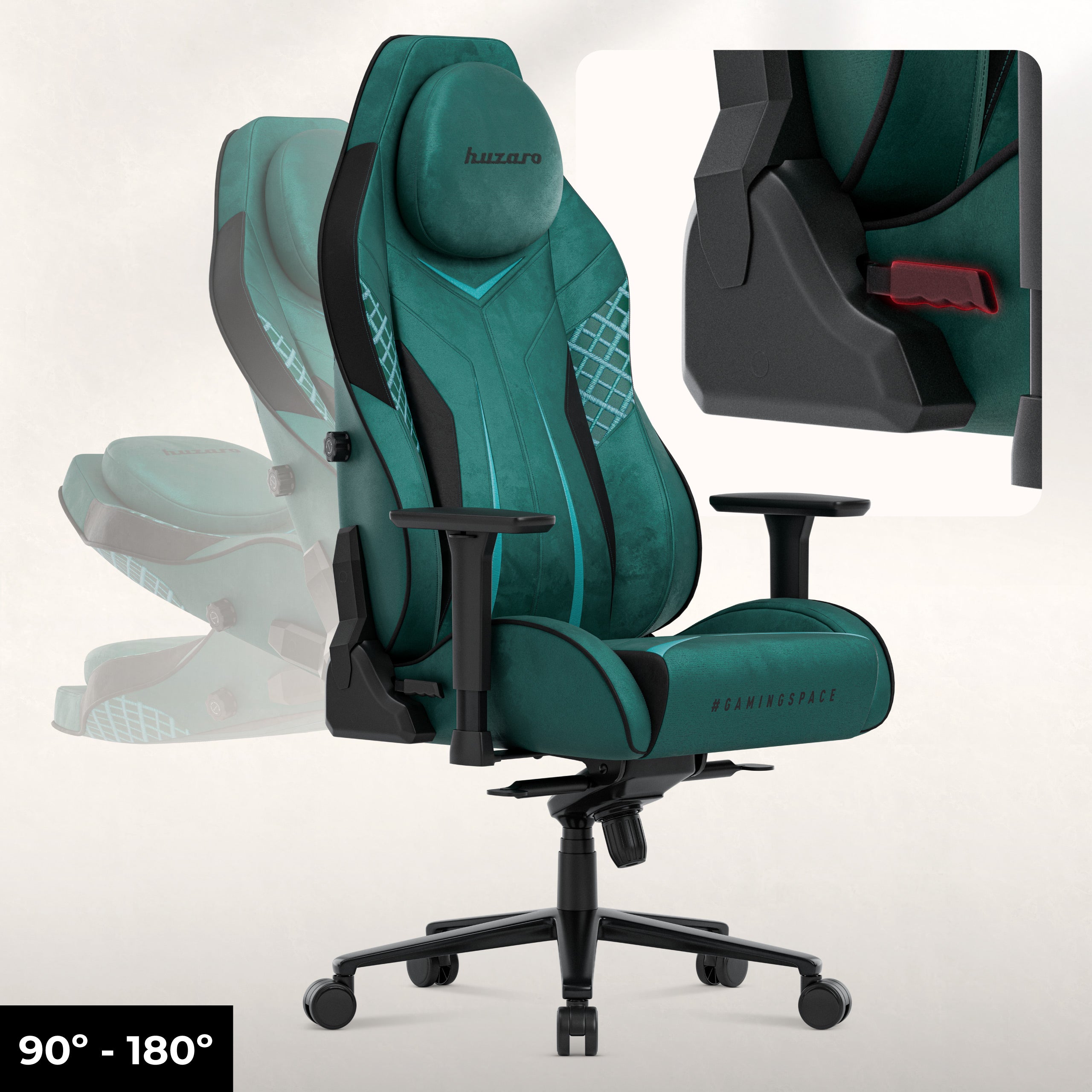 Scaun de gaming din piele de căprioară Huzaro Force 8.3 Green