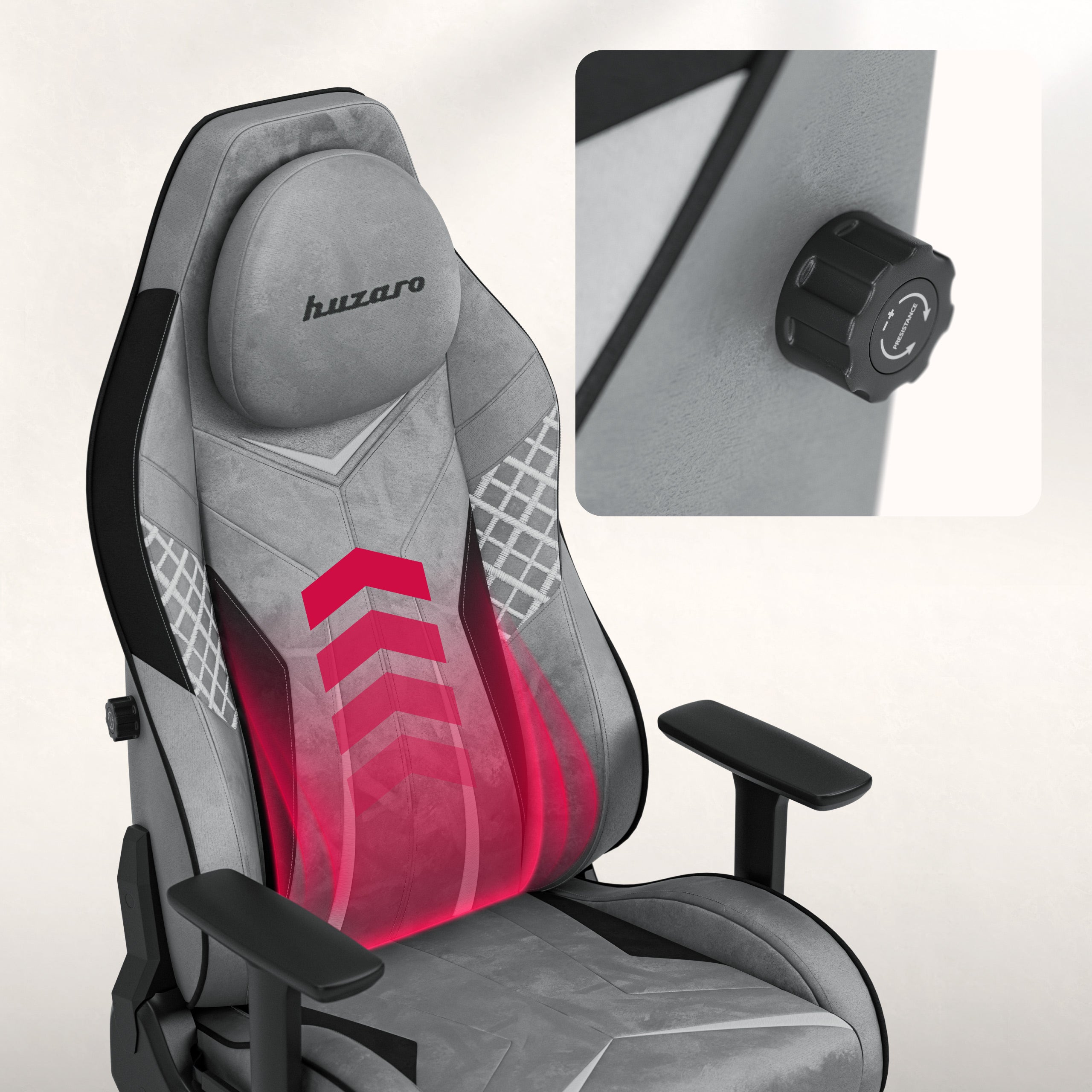 Scaun de gaming din piele de căprioară Huzaro Force 8.3 Grey