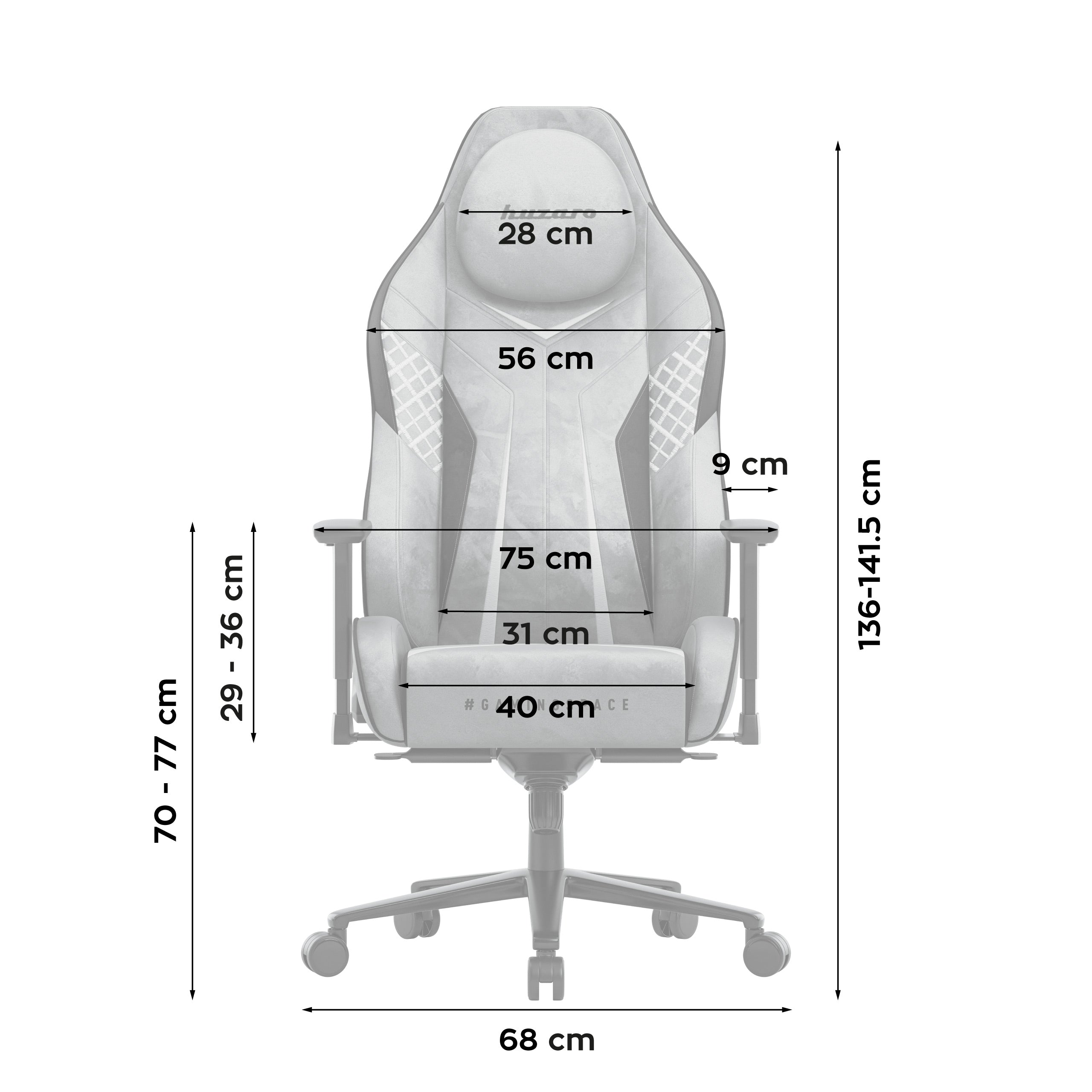 Scaun de gaming din piele de căprioară Huzaro Force 8.3 Grey