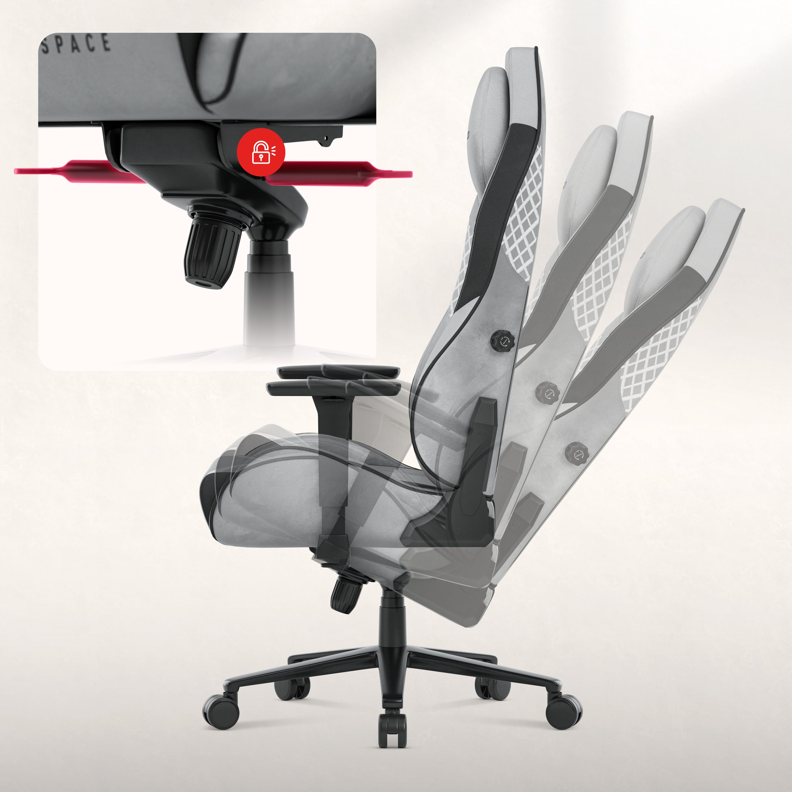 Scaun de gaming din piele de căprioară Huzaro Force 8.3 Grey