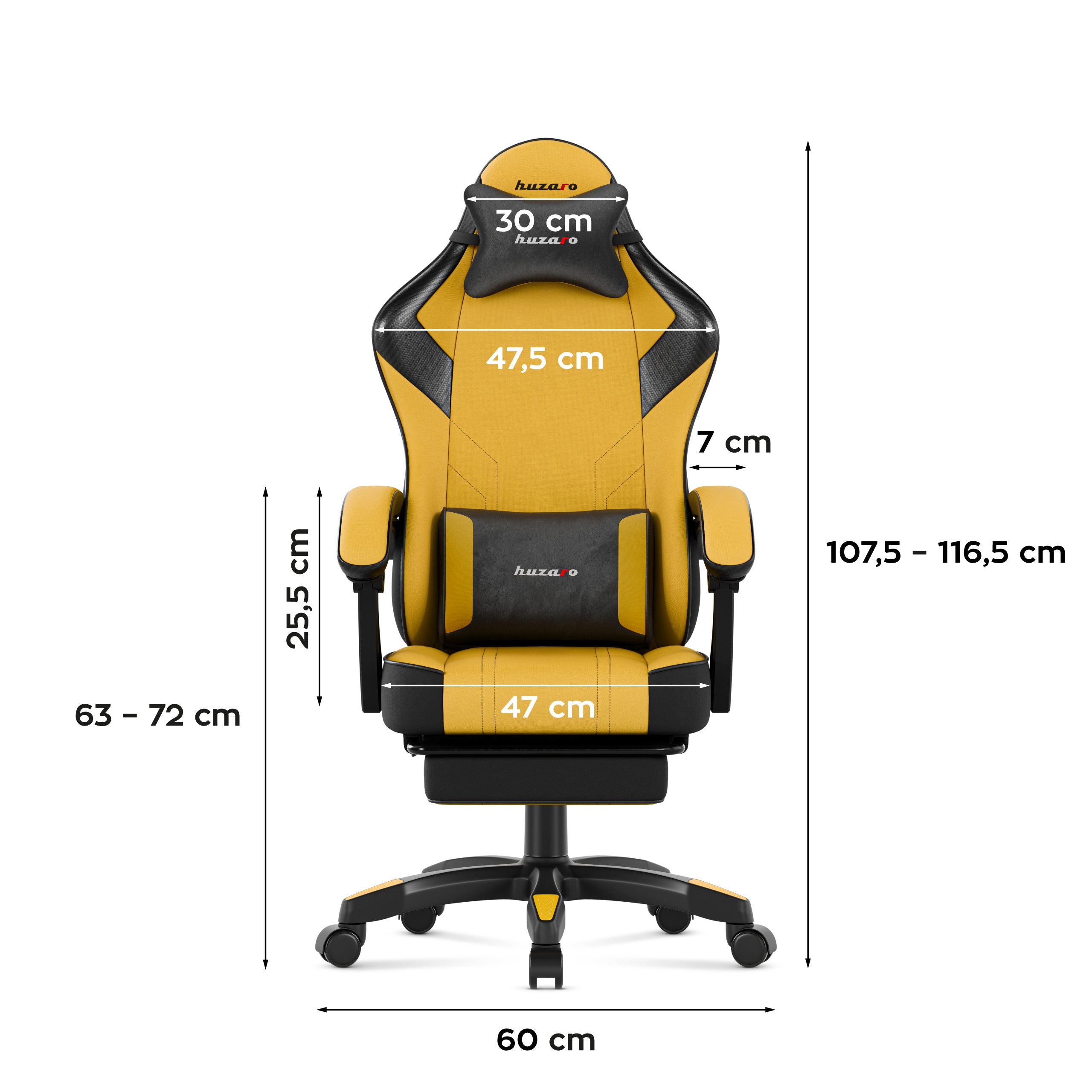 Scaun de gaming Huzaro Force 3.7 Galben
