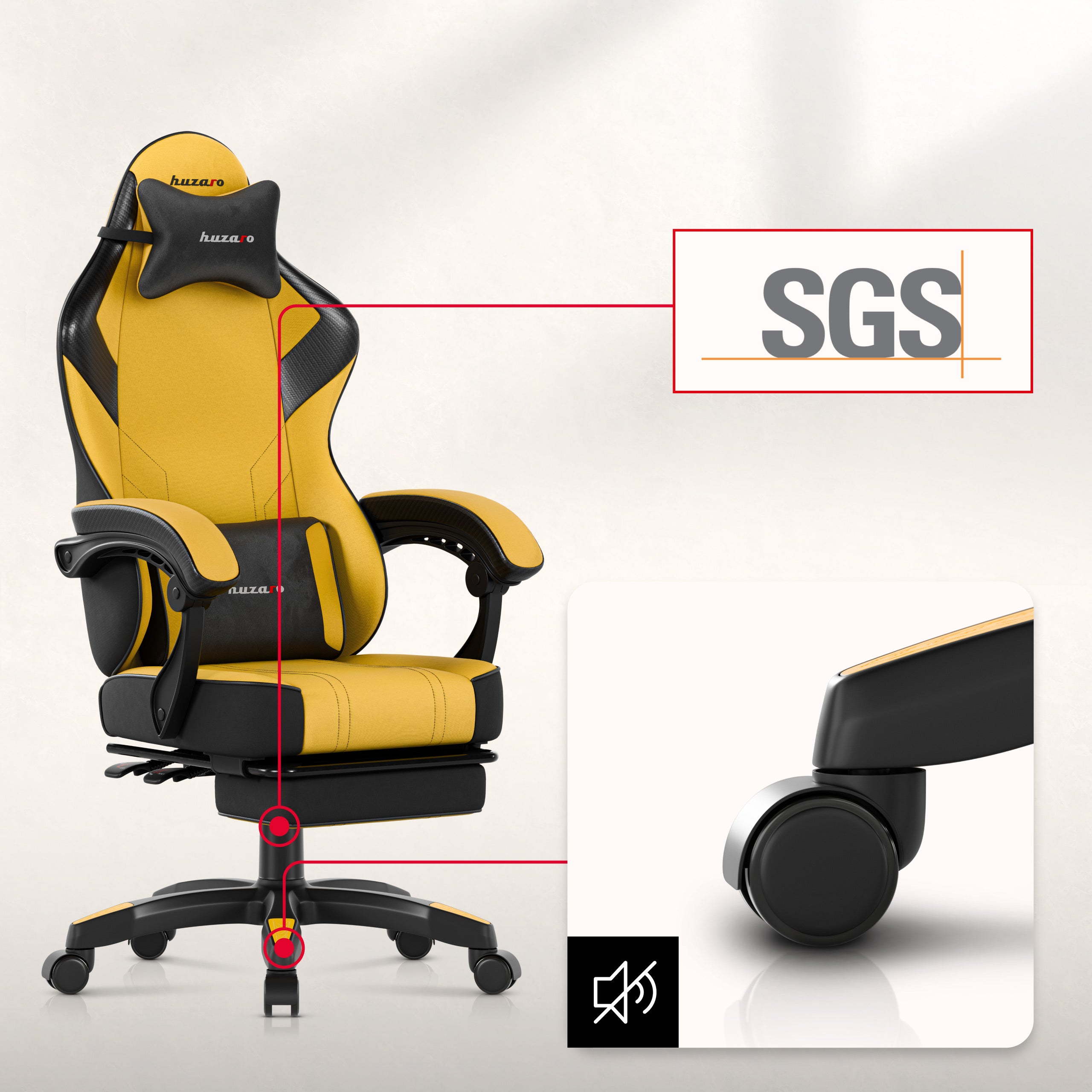Scaun de gaming Huzaro Force 3.7 Galben