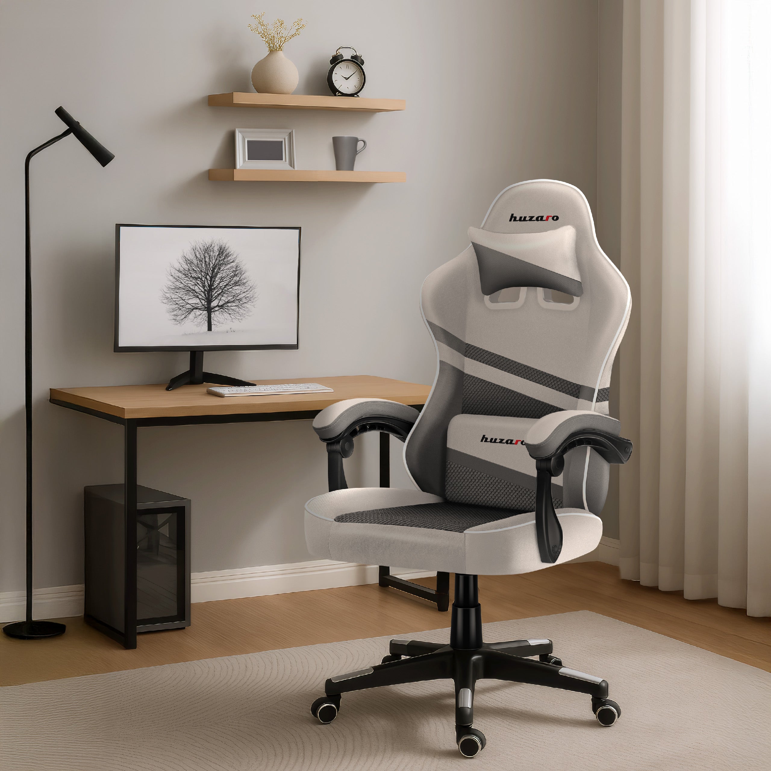 Scaun de gaming HUZARO FORCE 4.4 White Mesh